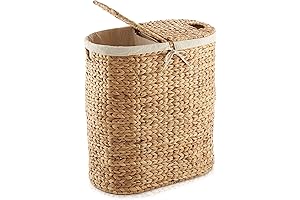 Casafield Boho Laundry Basket with Lid: Natural Woven Storage Solution