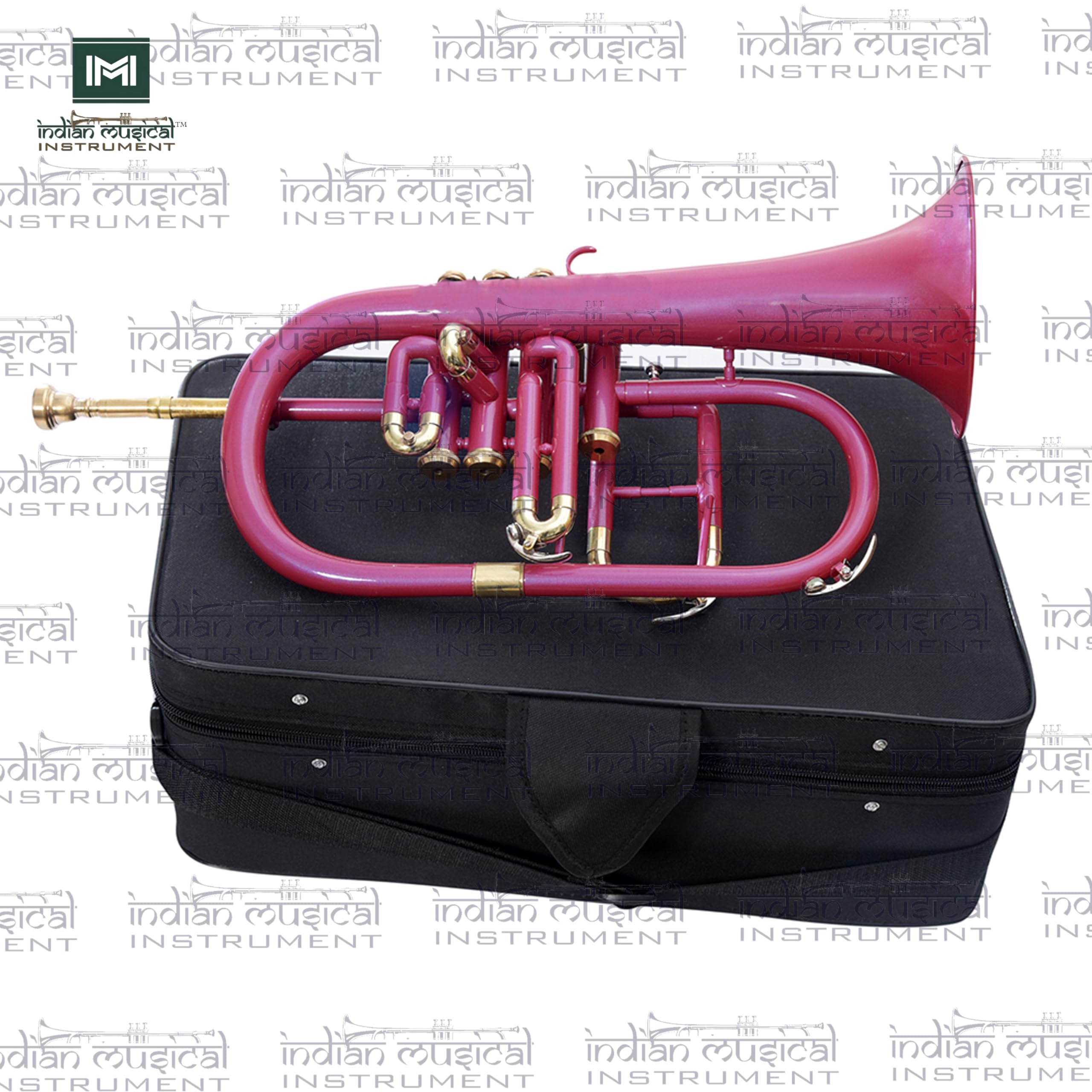 Flugel Horn 4 valvole passo BB Premium ottone qualità con custodia rigida e bocchino (oro rosa)