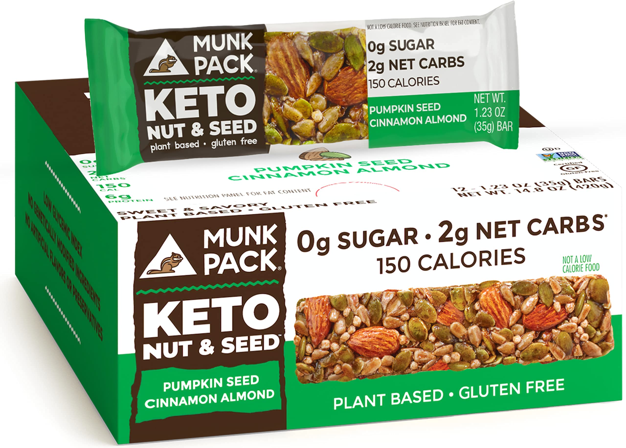 Buy Nut & Seed Bar Pumpkin Seed Cinnamon Almond Munk Pack Low Carb