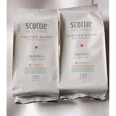 【まとめ買い】 スコッティ ウェットティシュー 純水99% ノンアルコール 詰替用 (2セット)