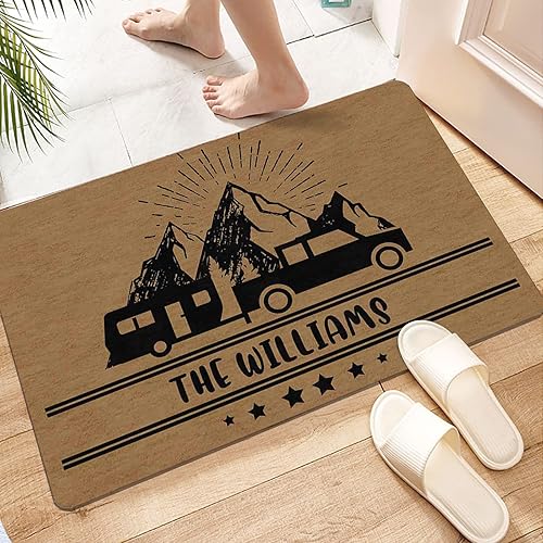 Miniatura 42 de Magimagine Tapete personalizado para puerta de camping con texto, tapete personalizado para cámper, accesorios personalizados, decoración de Multi