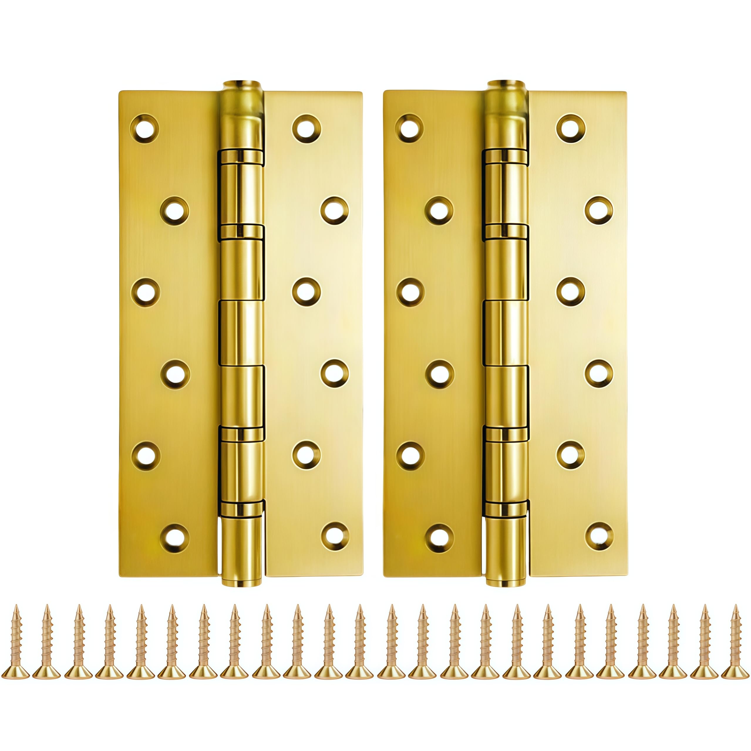 2 Pack Duty Stainless Steel Casement Hinges 8 Inches 3.5mm Thick Gold
