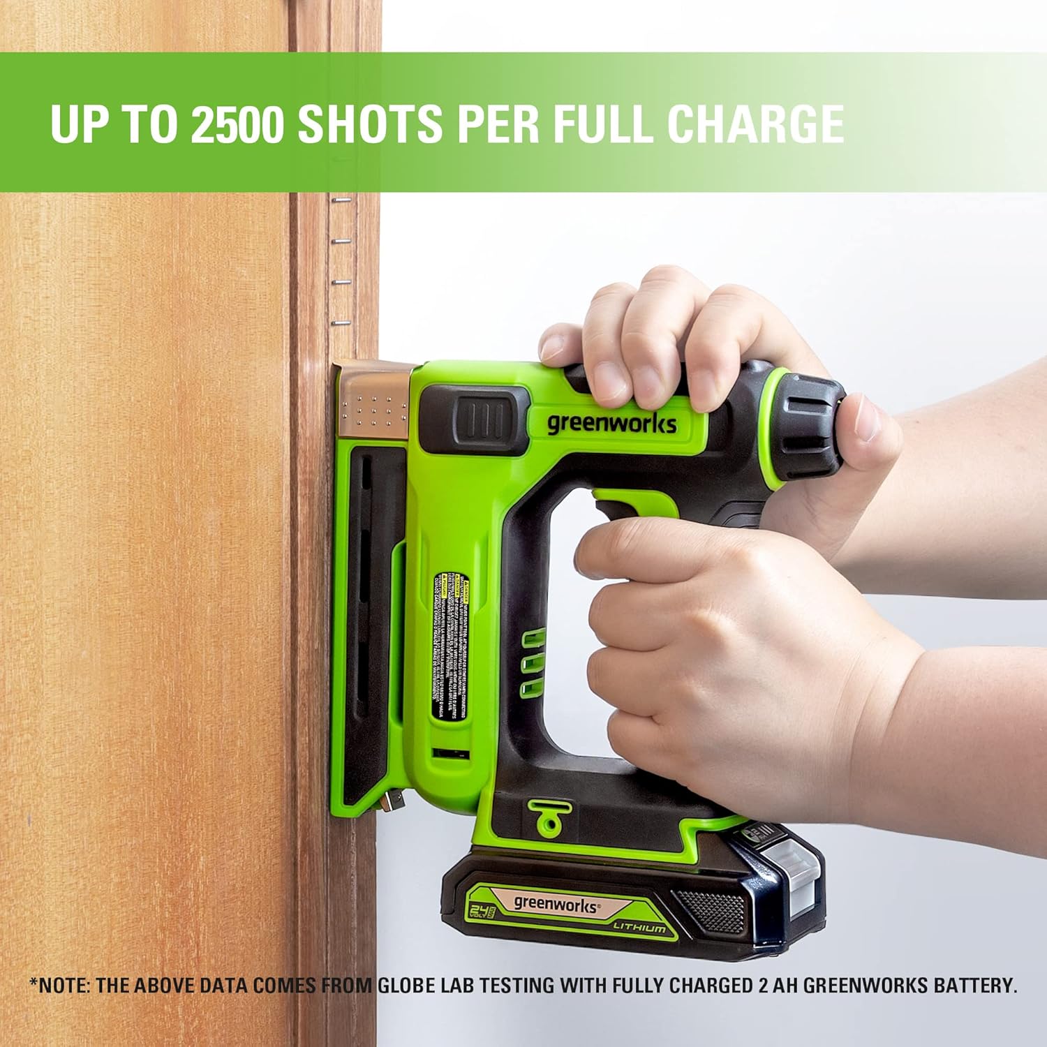 Greenworks 24V 3/8" 18 GA Crown Stapler, Cordless Narrow Nail Stapler, Tool only - - 