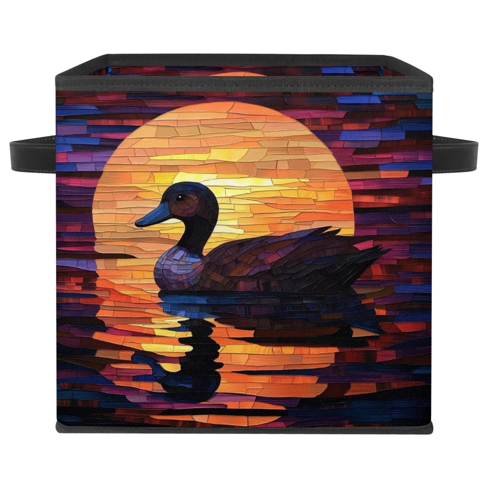 Cube de rangement canard en tissu Oxford résistant avec poignées