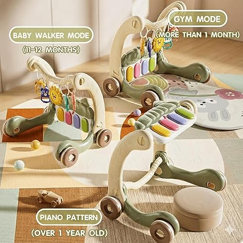 Miniatura 3 de Andador para bebés con alfombrilla para el tiempo boca abajo y juguetes para cochecito, caminador de sentado a pie para el desarrollo del bebé,