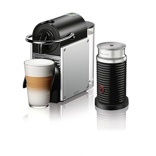 Nespresso Pixie Coffee and Espresso Machine by DeLonghi with Aeroccino, Aluminum