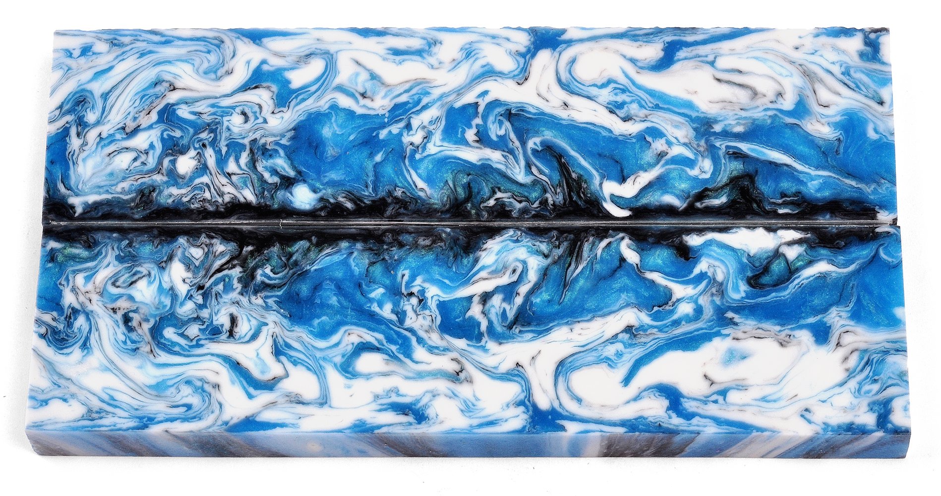 Inlace Acrylester Knife Handle Scales – Optical Grade Resin with Liquid Inlay – 5 x 1.5 x 3/8 Inches – Made in USA