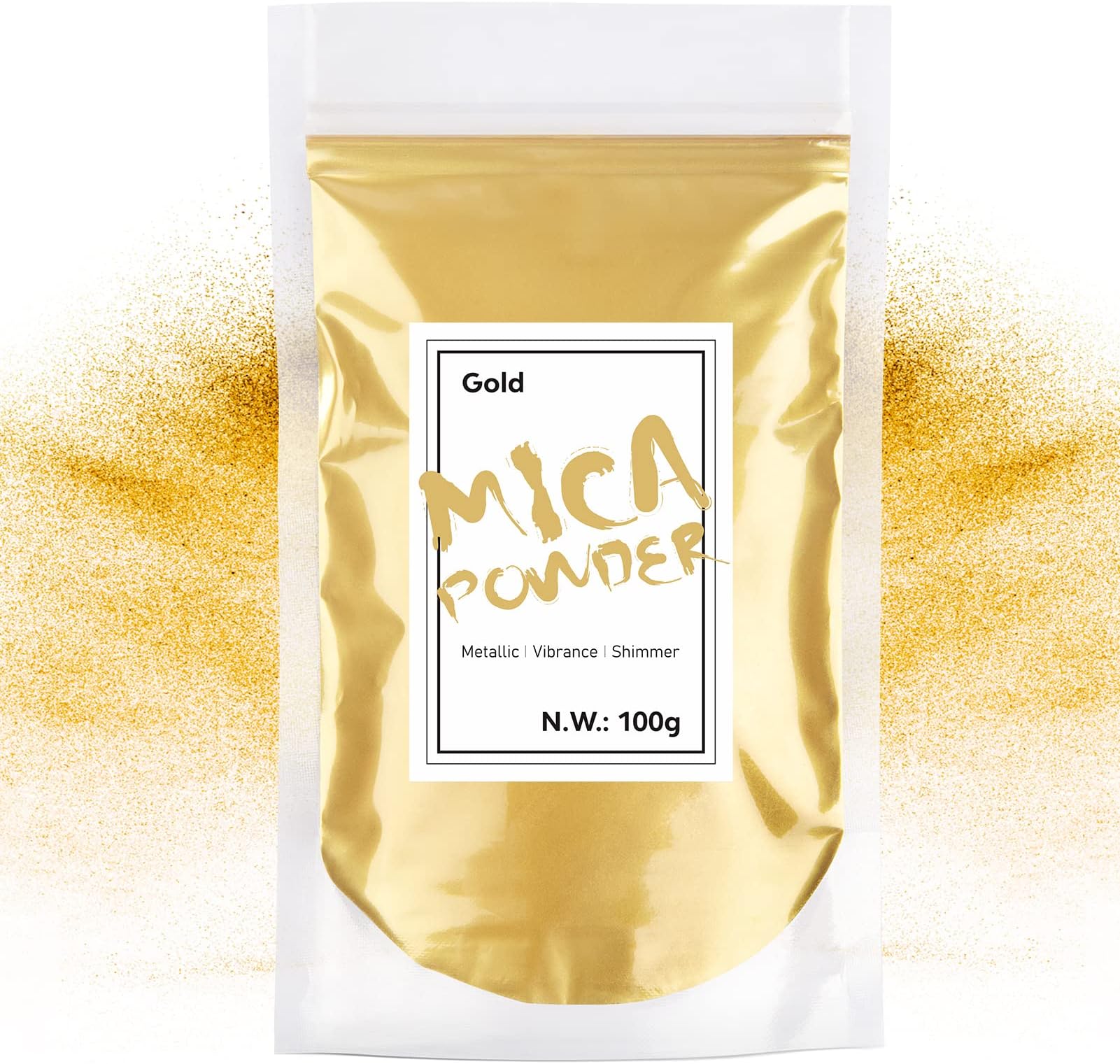Poudre De Mica Métallique 8 Couleurs + Flocons Or 3 Teintes Pour Résine Époxy, Nail Art Et Artisanat - 15g