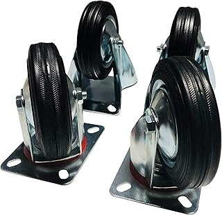 EZ Travel Caster Wheels, Rubber Caster Wheels Replacement, 4 Inch Caster Wheels for Smooth and Safe Rolling on All Floors, Heavy Duty Casters (Set of 4)
