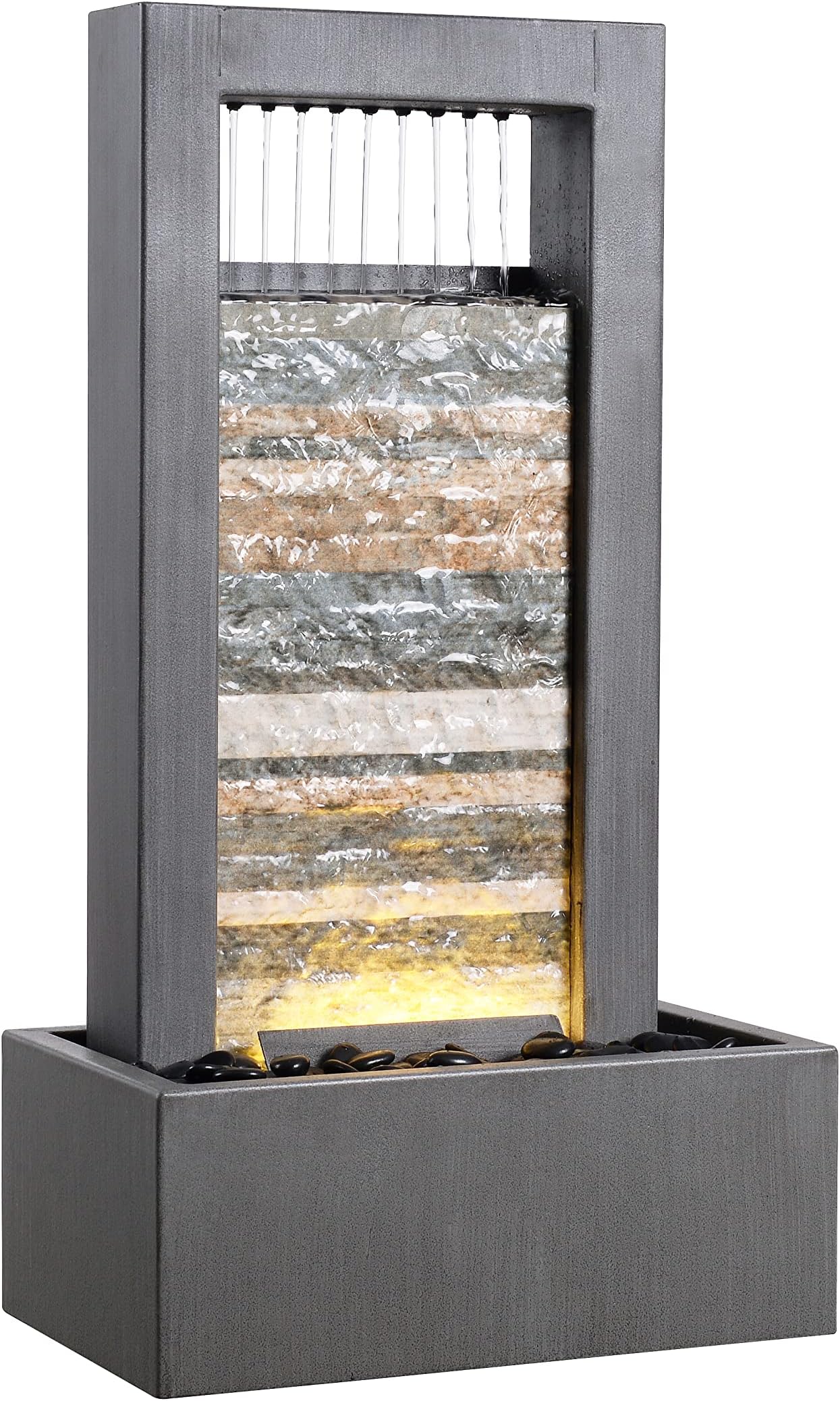 Kenroy Home 51120WG Gantry Table Fountain with Gray Finish, Rustic Style, 18.25" Height, 10" Width, 6" Depth