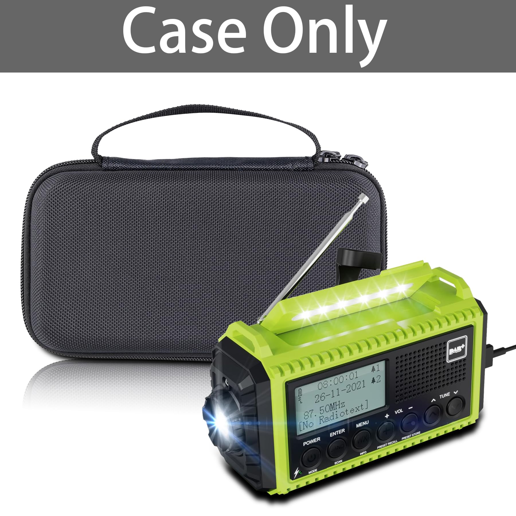 Aenllosi Twarde etui kompatybilne z przenośnym radiem Dab/FM i radiem słonecznym Dynamo 5000mAh (tylko obudowa)