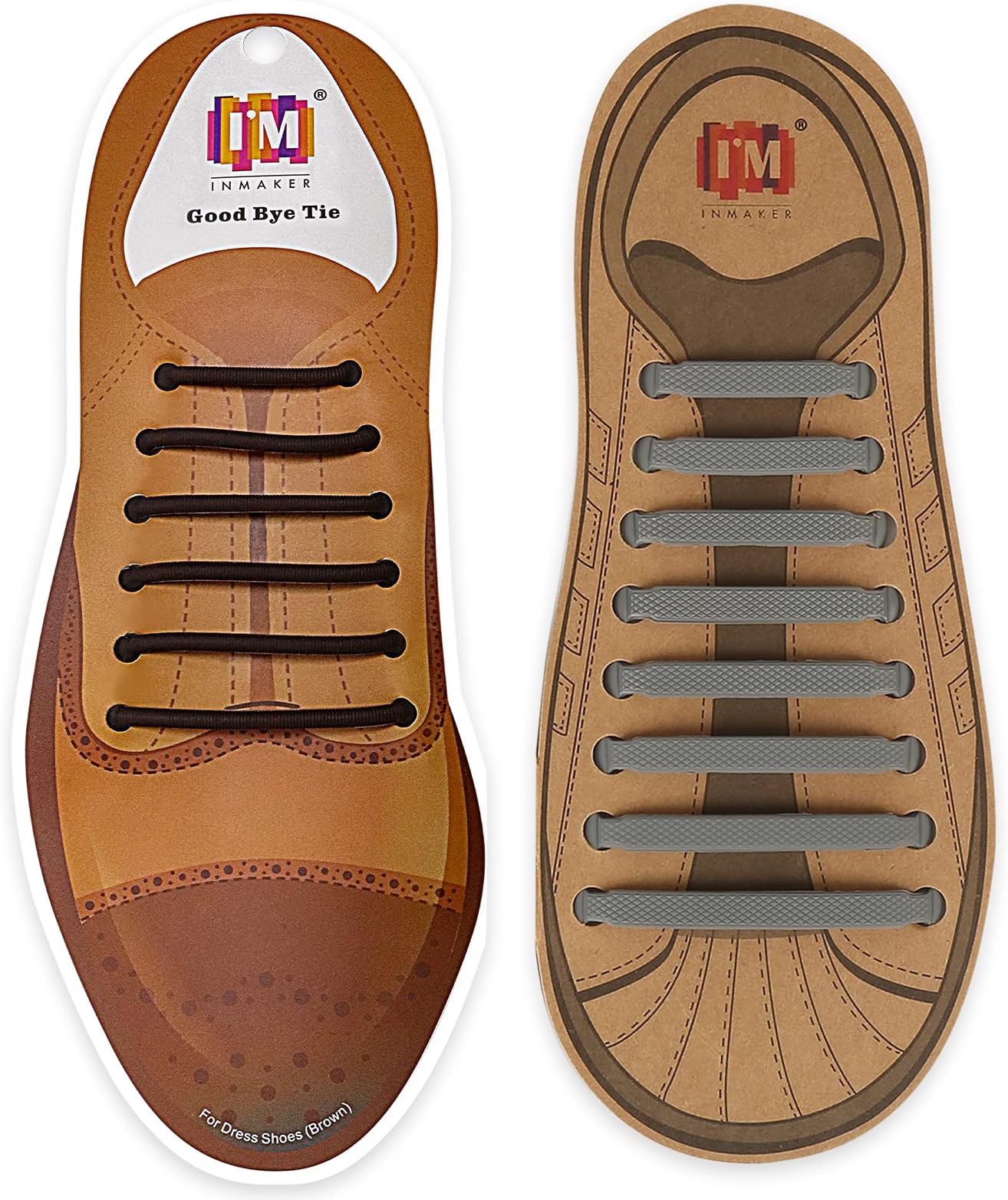 INMAKERNo Tie Shoelaces for Adults with No Tie Dress Shoe Laces for Men, Silicone Tieless Laces