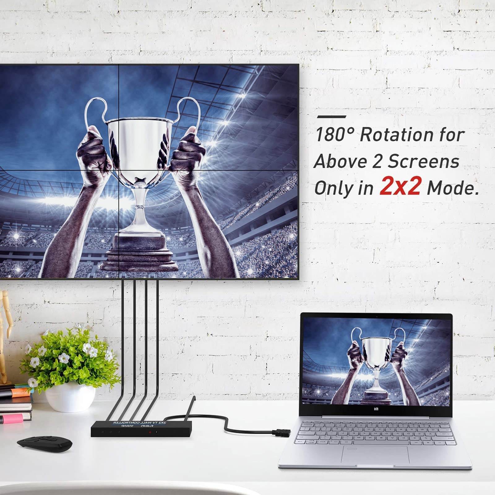 ビデオウォールコントローラー2X2、4K 60Hz 2x2TVビデオウォールコントローラースクリーンステッチングプロセッサースプライサー2x13x1 1 Amazon | ビデオウォールコントローラー2X2、4K 60Hz 2x2TVビデオ