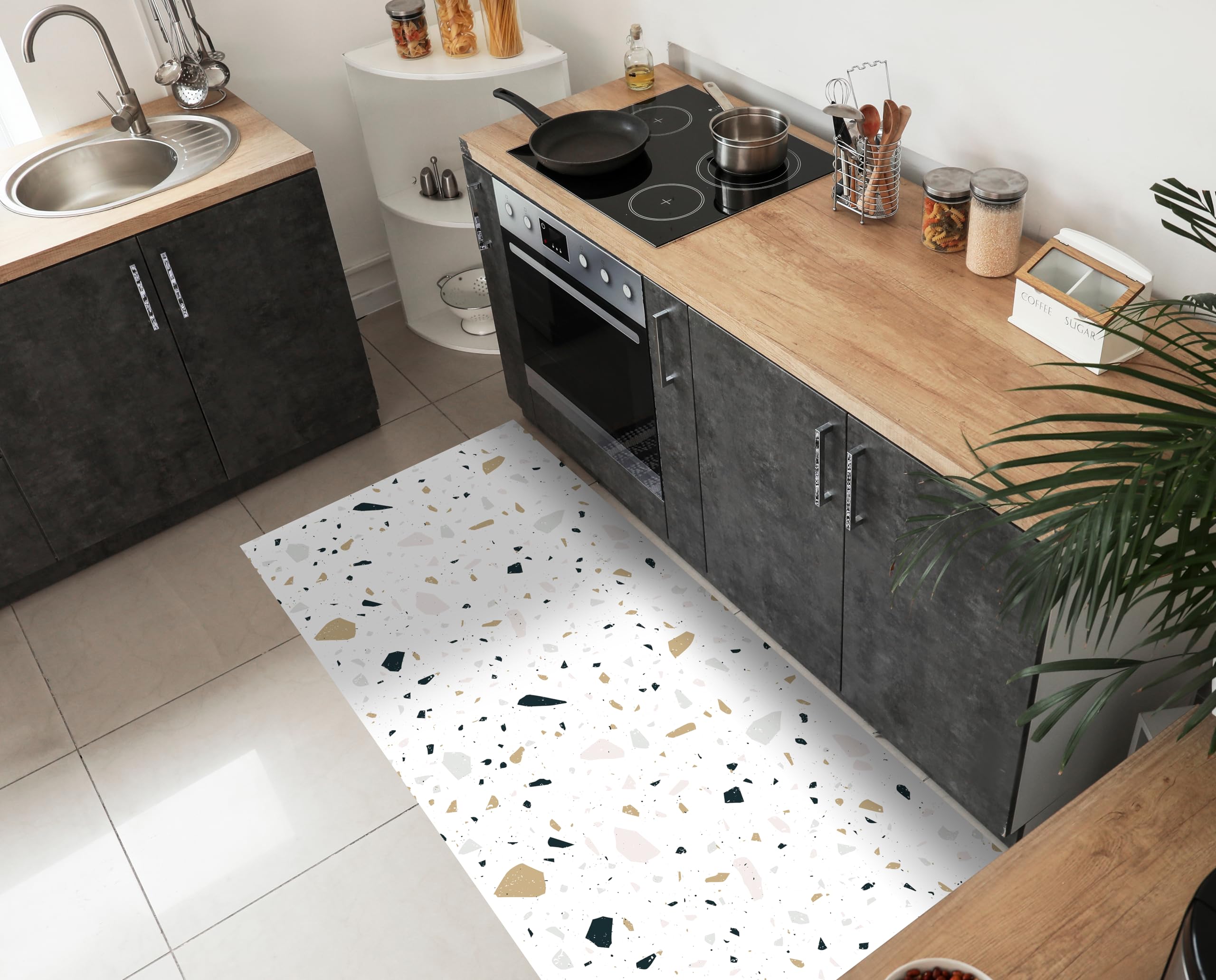 VINILIKO Tapis en Vinyle sans phtalates de 2,8 mm d'épaisseur, Multicolore, 66 x 180 cm