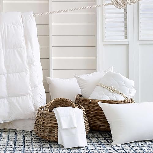 Miniatura 2 de Pine Cone Hill Fundas de almohada blancas clásicas con punto vainica (par), tamaño estándar, patrón sólido blanco