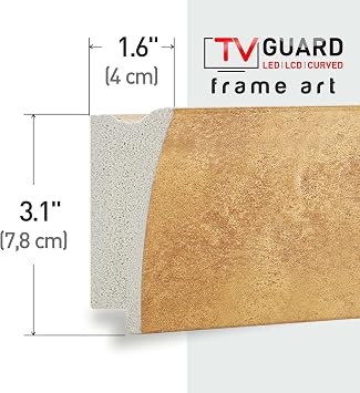 TV Guard Frame TV Bezel, Compatible With Samsung The Frame TV, 75 Inch, Matte Gold, Suitable for Wall Mounted Televisions
