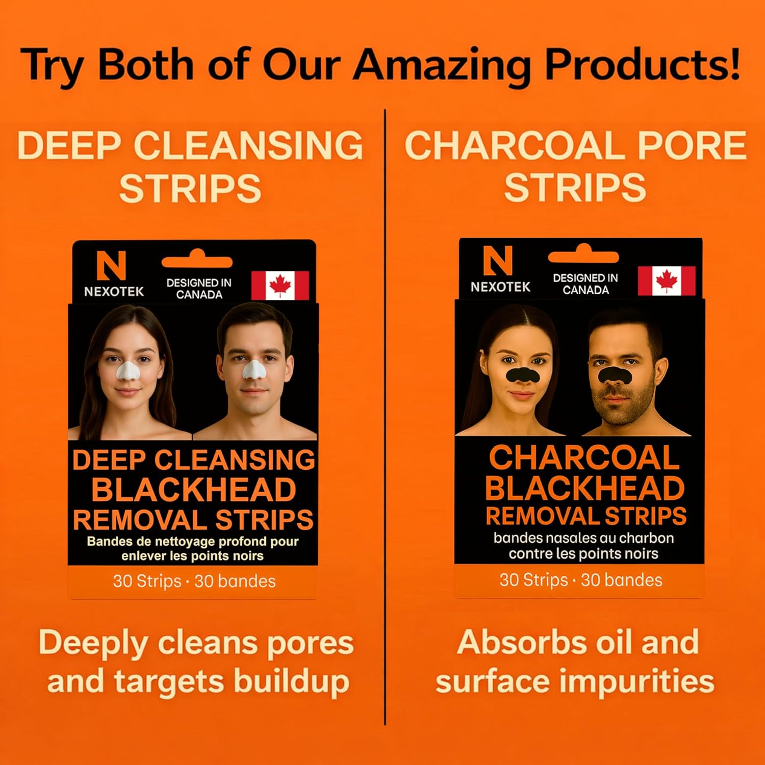 Premium Nose Pore Strips - Deep Cleansing Blackhead Remover for Men & Women, Oil & Dirt Removal, 30 Count, Designed in Canada - Image 8