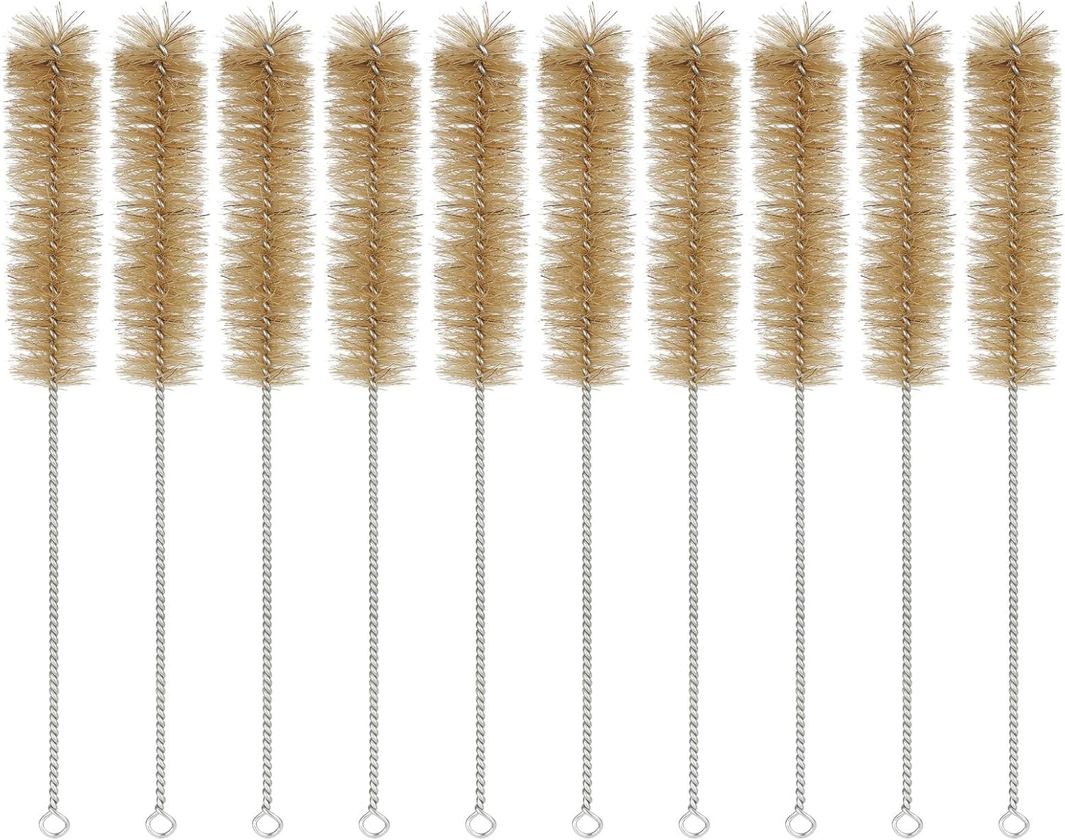 FunChem Test Tube Brush Set of 10, Large Size with Soft Bristles for Laboratory Glassware, Flasks, Beakers & Hard-to-Reach Tubes