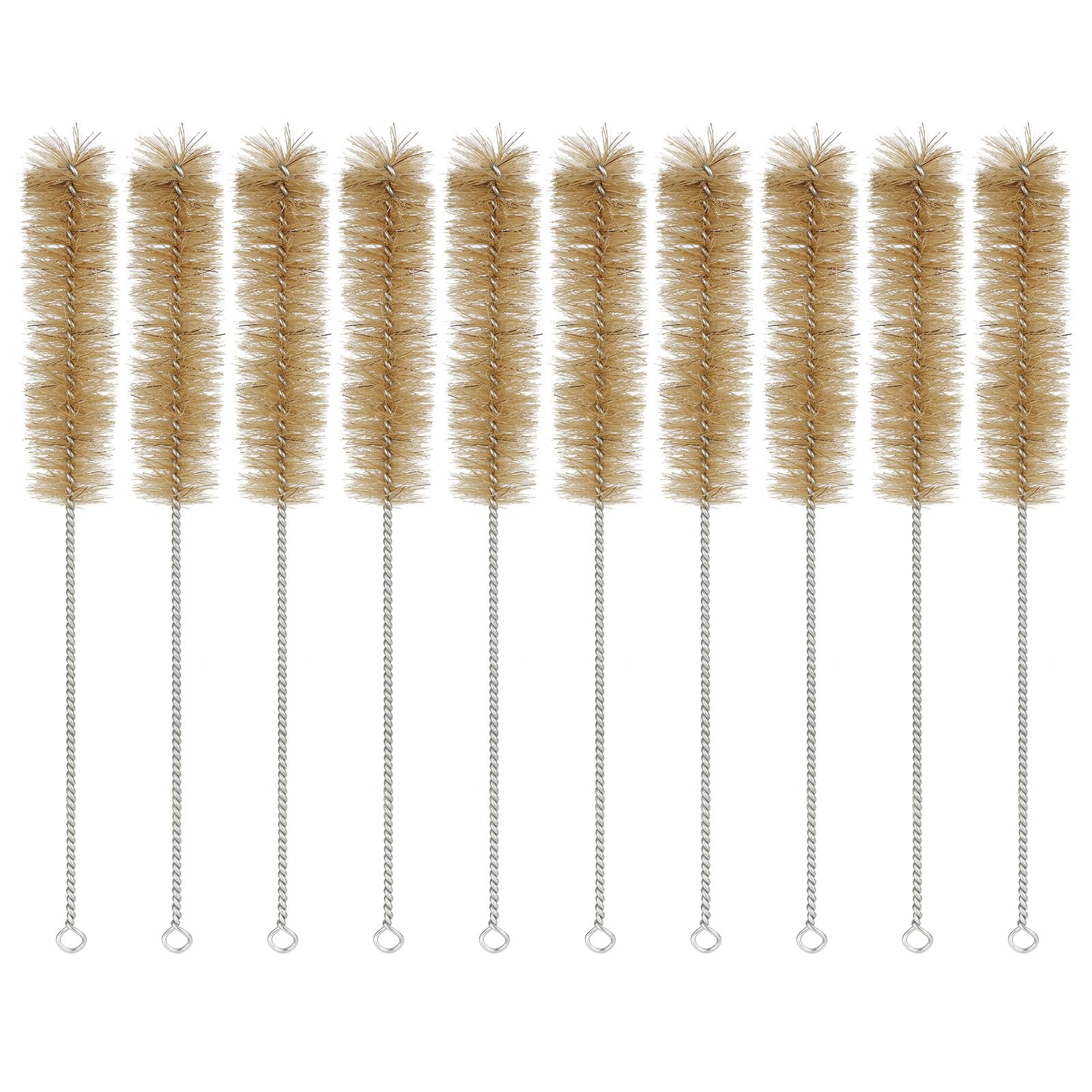Funchem Test Tube Brush Set Of 10, Medium Size With Soft Bristles For Laboratory Glassware, Flasks, Beakers & Hard-To-Reach Tubes