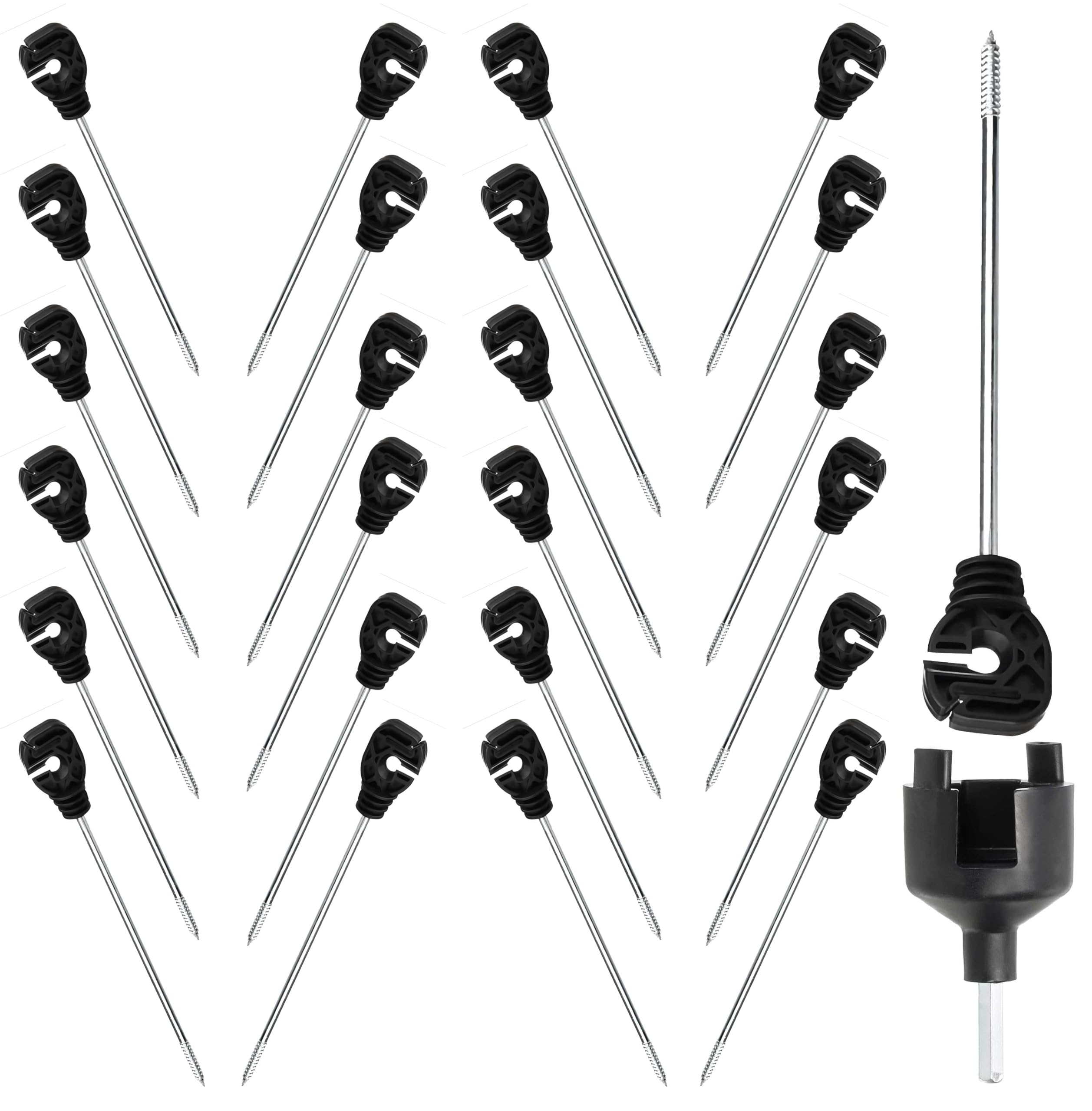 RiteFENCE Electric Fencing Premium Stand Off/Long Arm Multi Purpose Insulator for Polywire/Polytape/Rope/Wire PK25