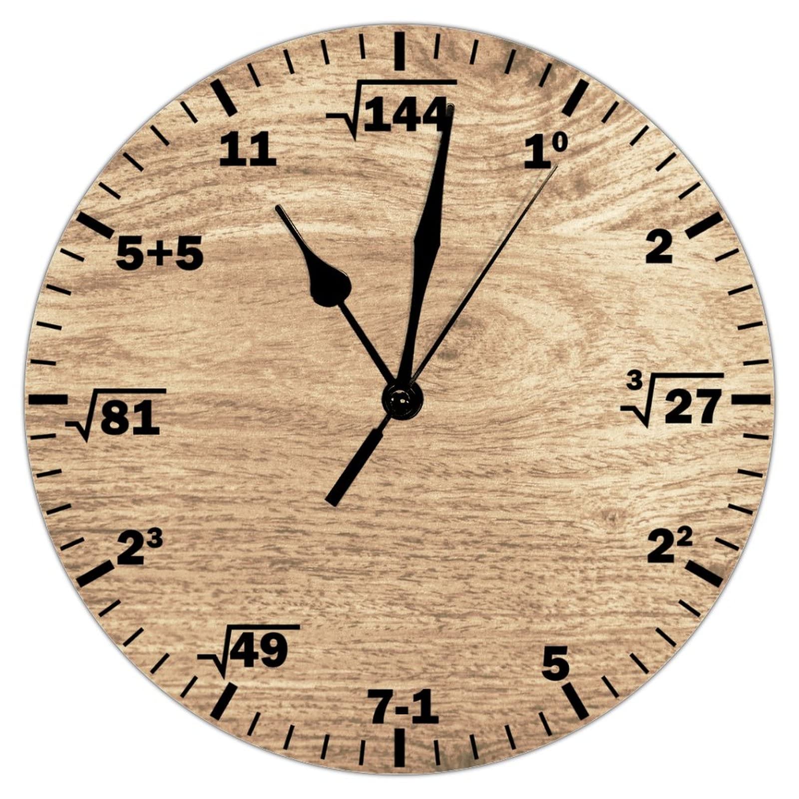 LetusZhogo Classroom Wall Clock 10 Inch, Math Themed Modern Creative Mathematics Wall Clock, Silent Non-Ticking Quartz Clock Educational Gifts for Kids Teachers School Classroom Decor