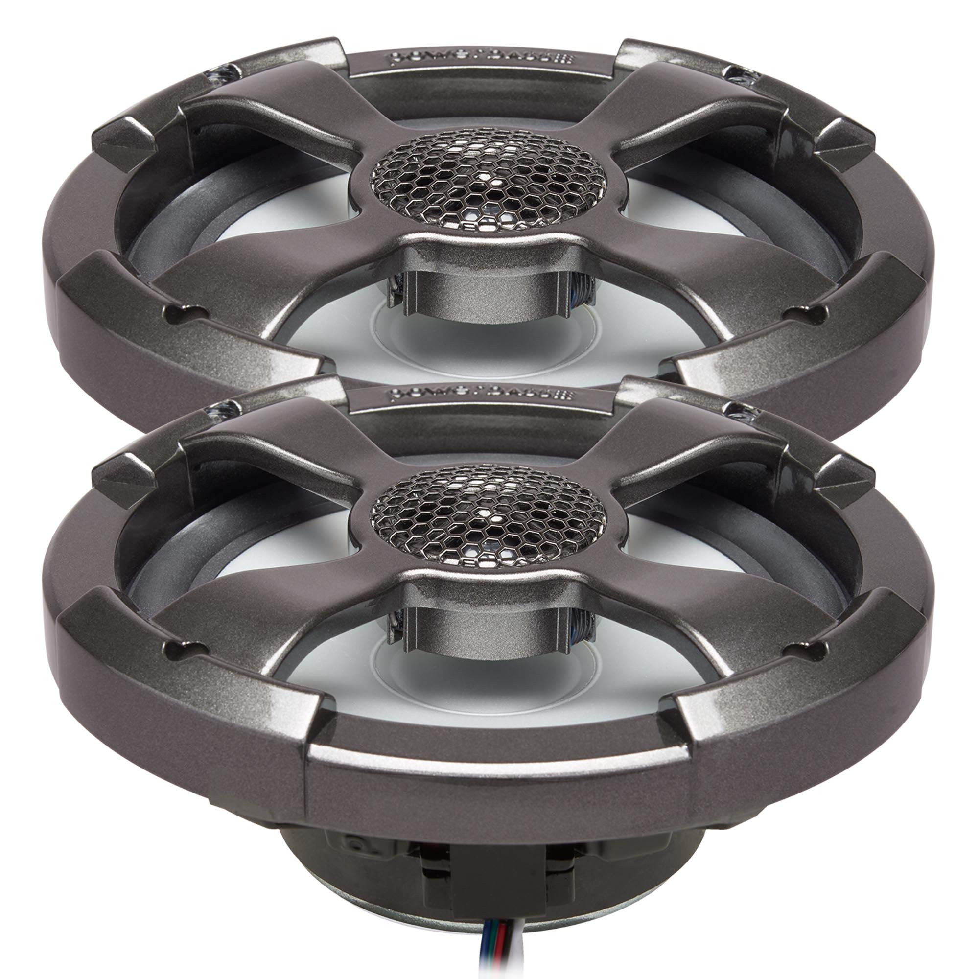 PowerBass XL-62SST - 6.5" Shallow Mount Coaxial Speakers with RGB LED, Powersports/Marine - Pair