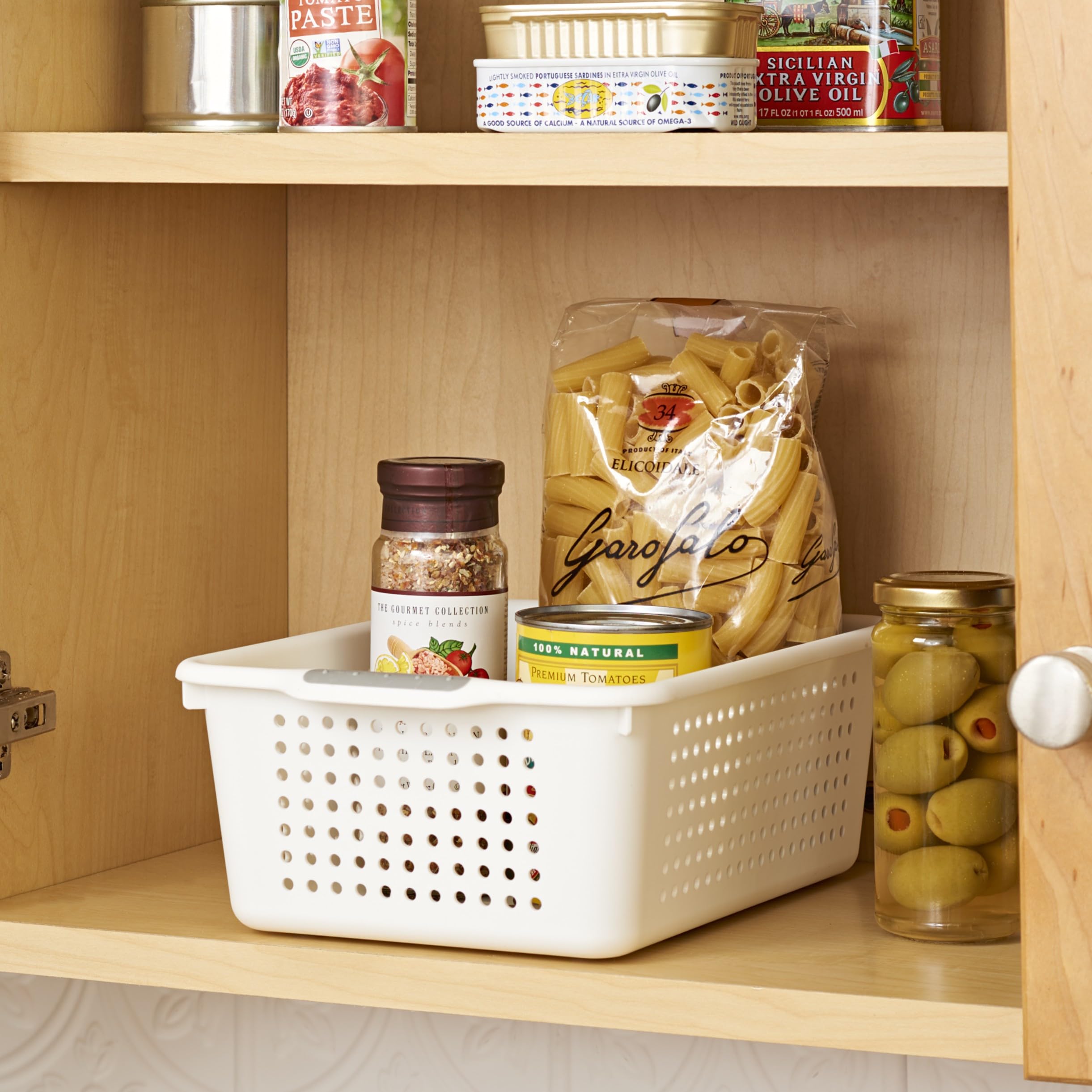 Cesta Organizadora Madesmart - Pequeña, Con Asas, 12.1x8.1x4 Pulgadas, Antideslizante, Para Armarios