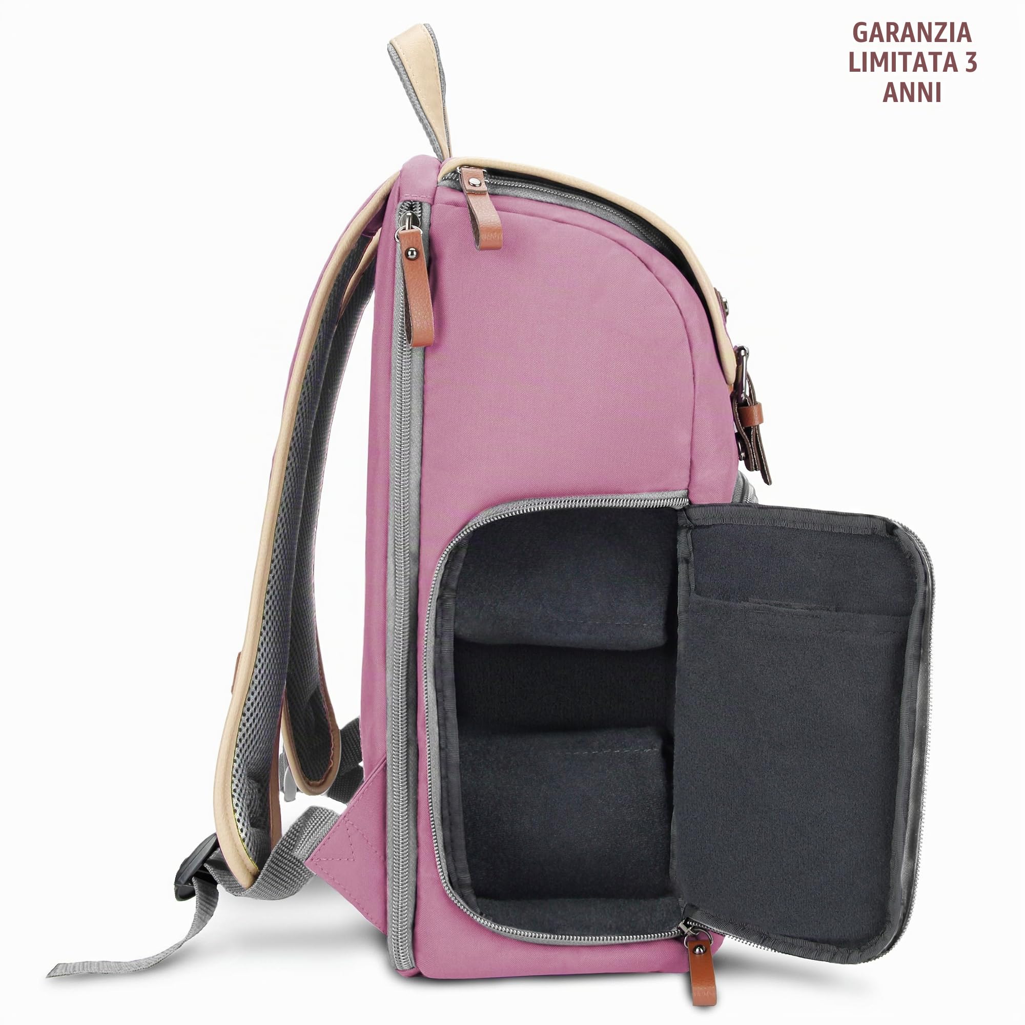 GOgroove Sac à Dos pour Appareil Photo Reflex Numérique avec Compartiment à Tablette, Séparateurs Modulables, Support Trépied & Housse Imperméable pour Canon, Nikon, Olympus et autres - Rose - par