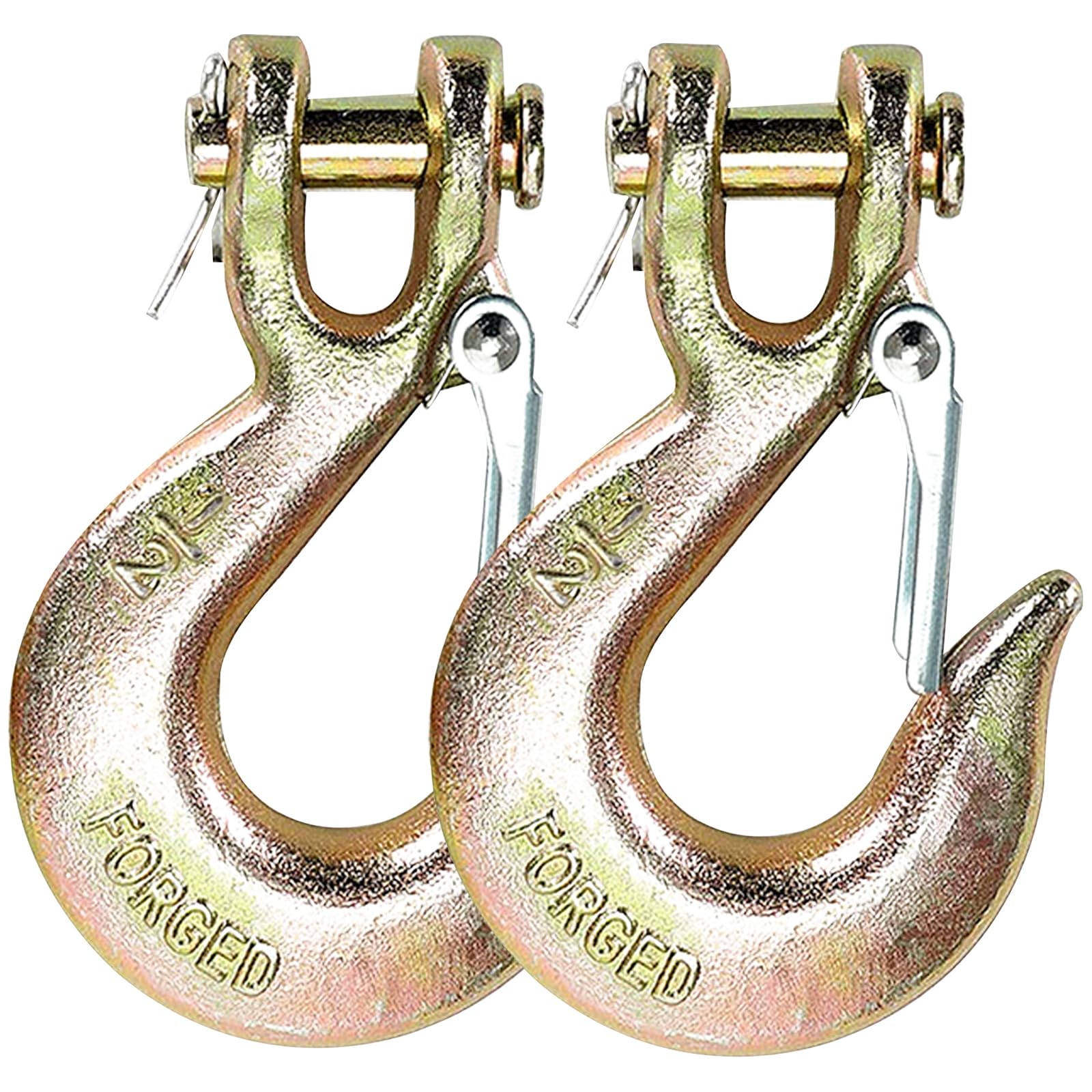 AYAYGD 8Pack 1/4 Inch Clevis Slip Hook With Safety Latch - Heavy Duty Grade 70 Steel For Trailer