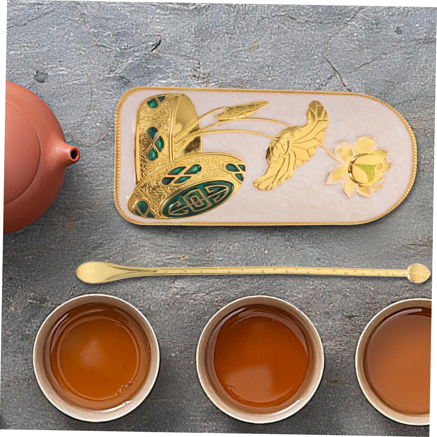 2 Piece Tea Ceremony Accessories Alloy Tea Scoop Set for Chinese Tea Making