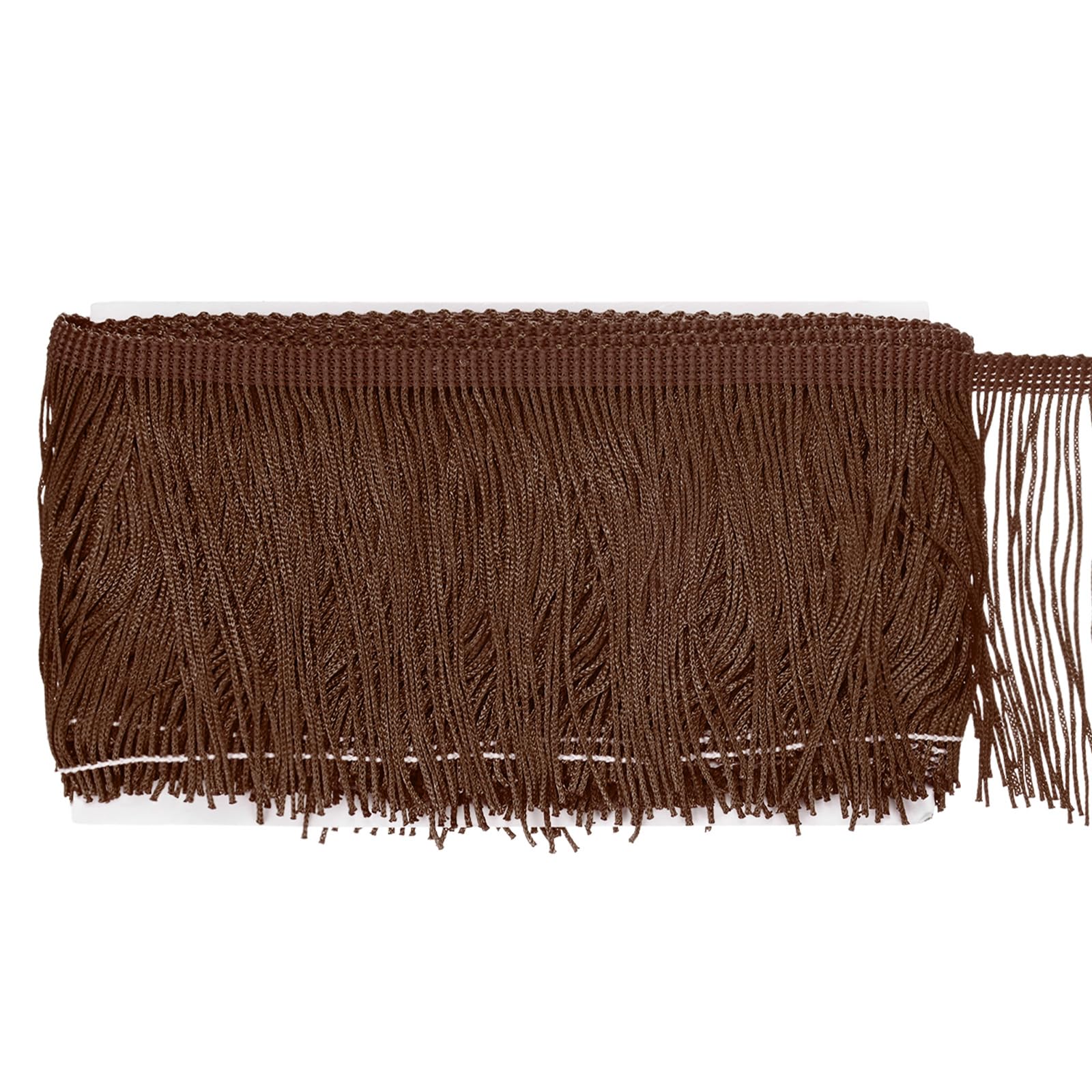 M METERXITY Chainette Fringe Trim, 5 Yards of 4" Polyester Braid Tassel Trim for DIY Crafts/Latin Dress/Lamp Shade Decoration/Wedding Dress/Sewing/Clothing Fringe Thread Yarn [Dark Coffee]