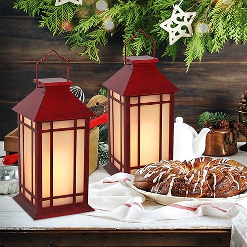 Miniatura 7 de Faroles decorativos para interiores, faroles decorativos con control remoto y temporizador, lámpara de viento de hierro de cera electrónica negra de