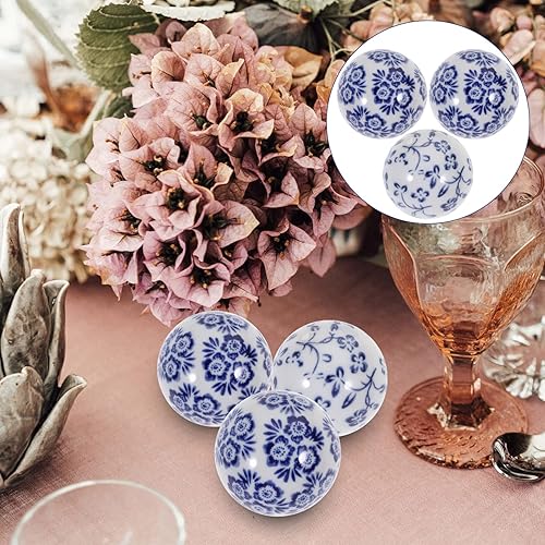 Miniatura 7 de BESPORTBLE 3pcs Porcelain Orbs Decorative Balls Small Ceramic Spheres Blue and White Floating Balls for Bowl Vase Filler Basket Dish Fish Tank Pool