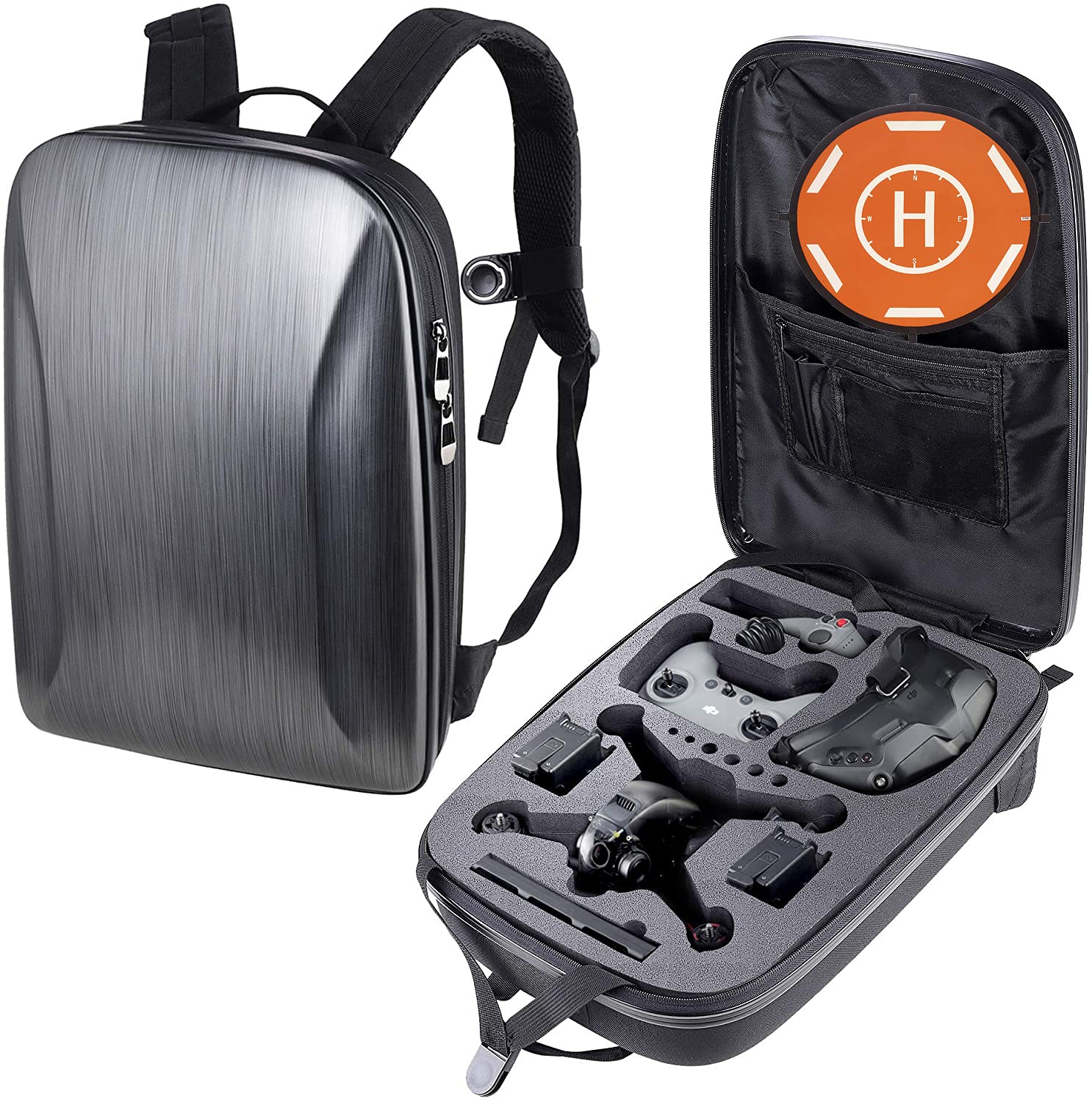 Top-Tech Luxury Storage Case Bag Backpack for DJI FPV Combo or Landing pad,Waterproof Shockproof Shoulder Bag for DJI FPV Racing Drone,Goggles V2,Remo