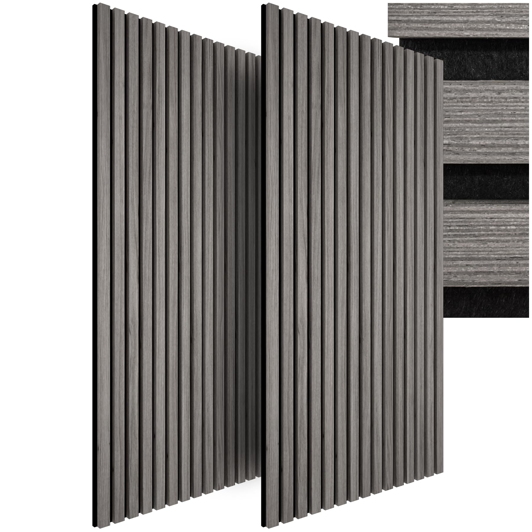 tectake® Lot de 2 panneaux acoustiques muraux et pour plafond, en Bois MDF, 120 x 60 x 2,​1 cm par panneau mural decoratif pour isolation phonique Chambre, Bureau, Studio de musique Decoration murale