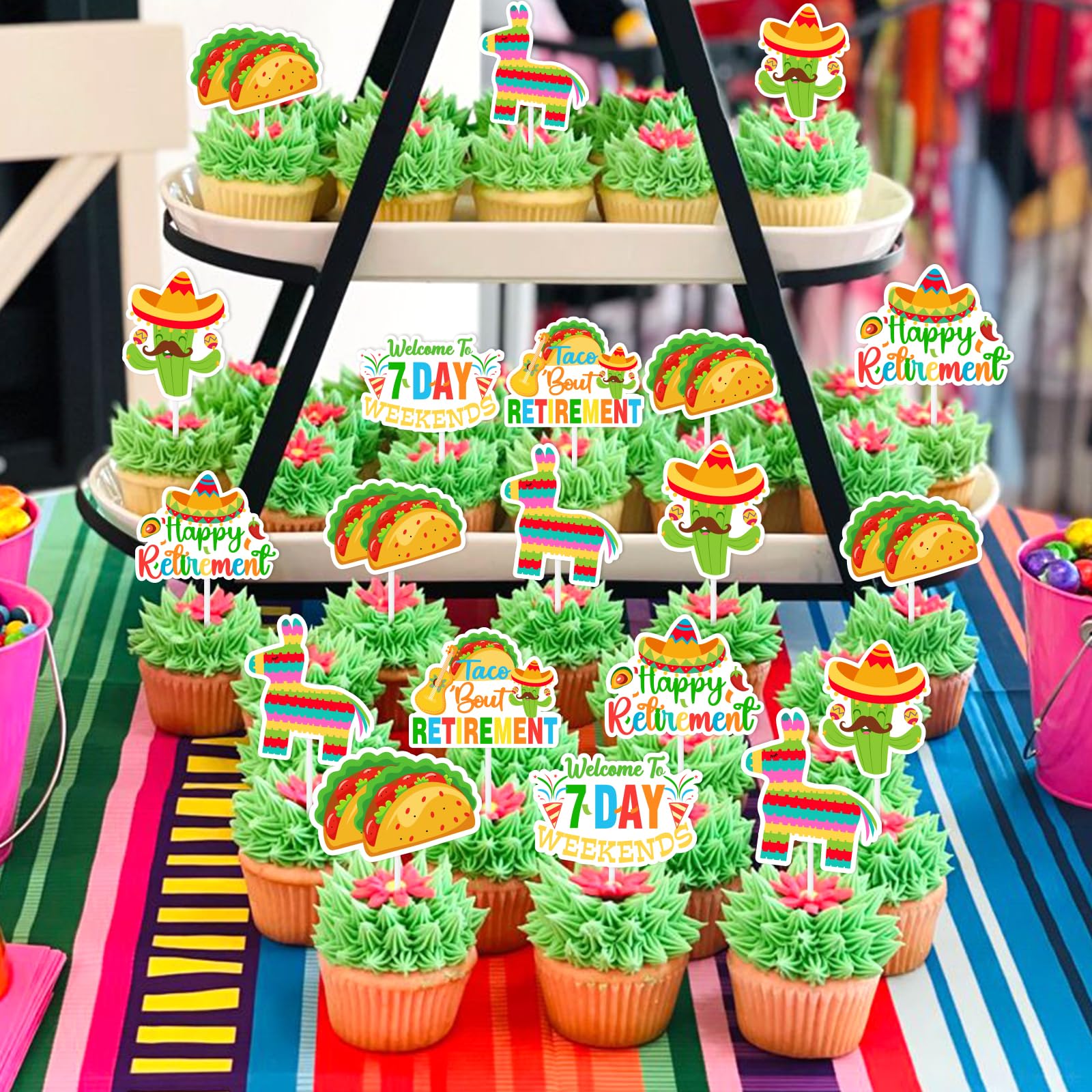 Fun Taco Bout Retirement Honeycomb Decorations - Mexican Fiesta Party Supplies, Table Toppers For Retirement Celebration - View #10