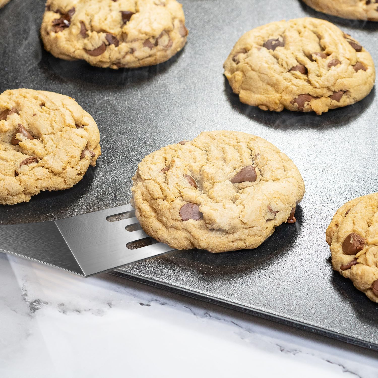 Kleiner Pfannenwender, 3 Stück, Mini-Servierspatel für die Küche, Metallspatel zum Servieren und Wenden, ideal für Pfannkuchen, Brownies, Desserts, Kekse, Eier oder kleine Pfanne