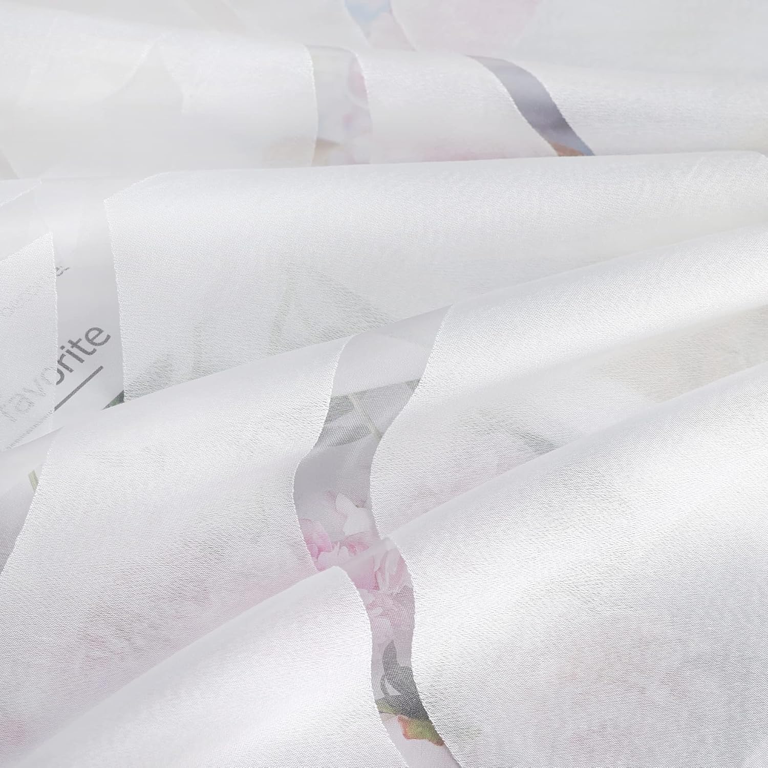 Voile Raffrollo mit Schlaufen Ausbrenner Rollo B80 x H140 cm,Weiß | 1 Stück,Mit Burnout-Wellenmuster,Küche Raffgardine,Transparent,Modern,Schlaufenrollo Landhausstil,Kurz Vorhang