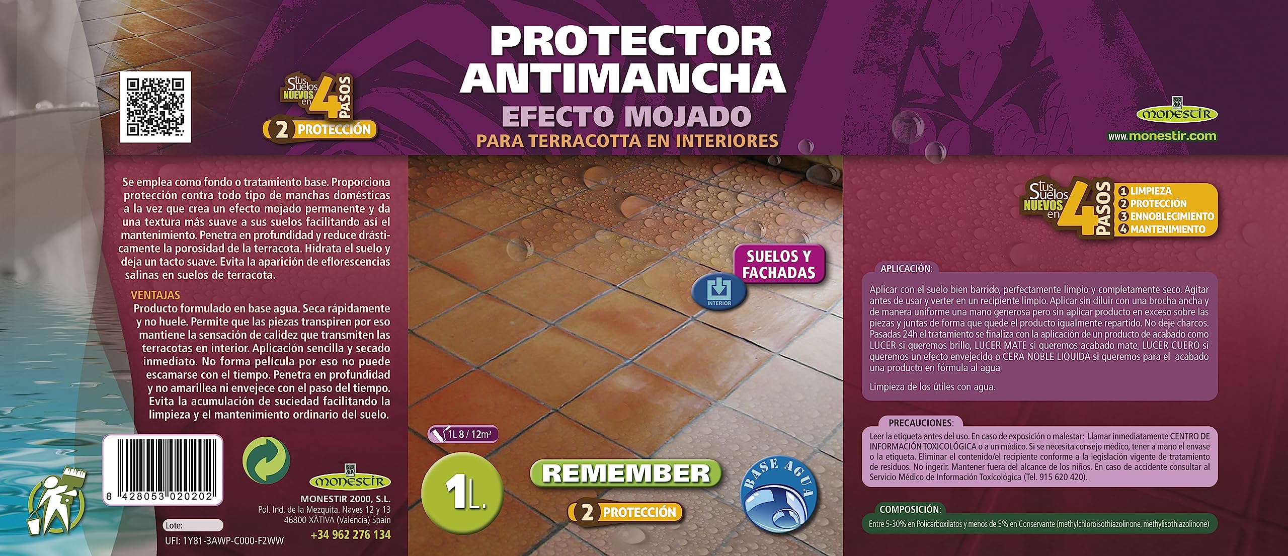 Monestir REMEMBER PROTECTOR ANTIMANCHA EFECTO MOJADO 1L MONESTIR