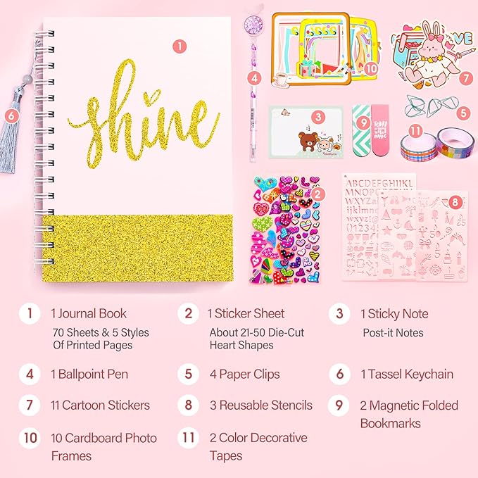 Kit de Diario DIY para Niñas de 8 a 13 Años miniatura 3