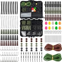 Dr.Fish Carp Fishing Kit 314 pcs with Portable Box (12x10x3.5cm) - Complete Fishing Accessories: Hooks, Swivels, Beads - Ready to Use Equipment for Helicopter Mounting and Safety
