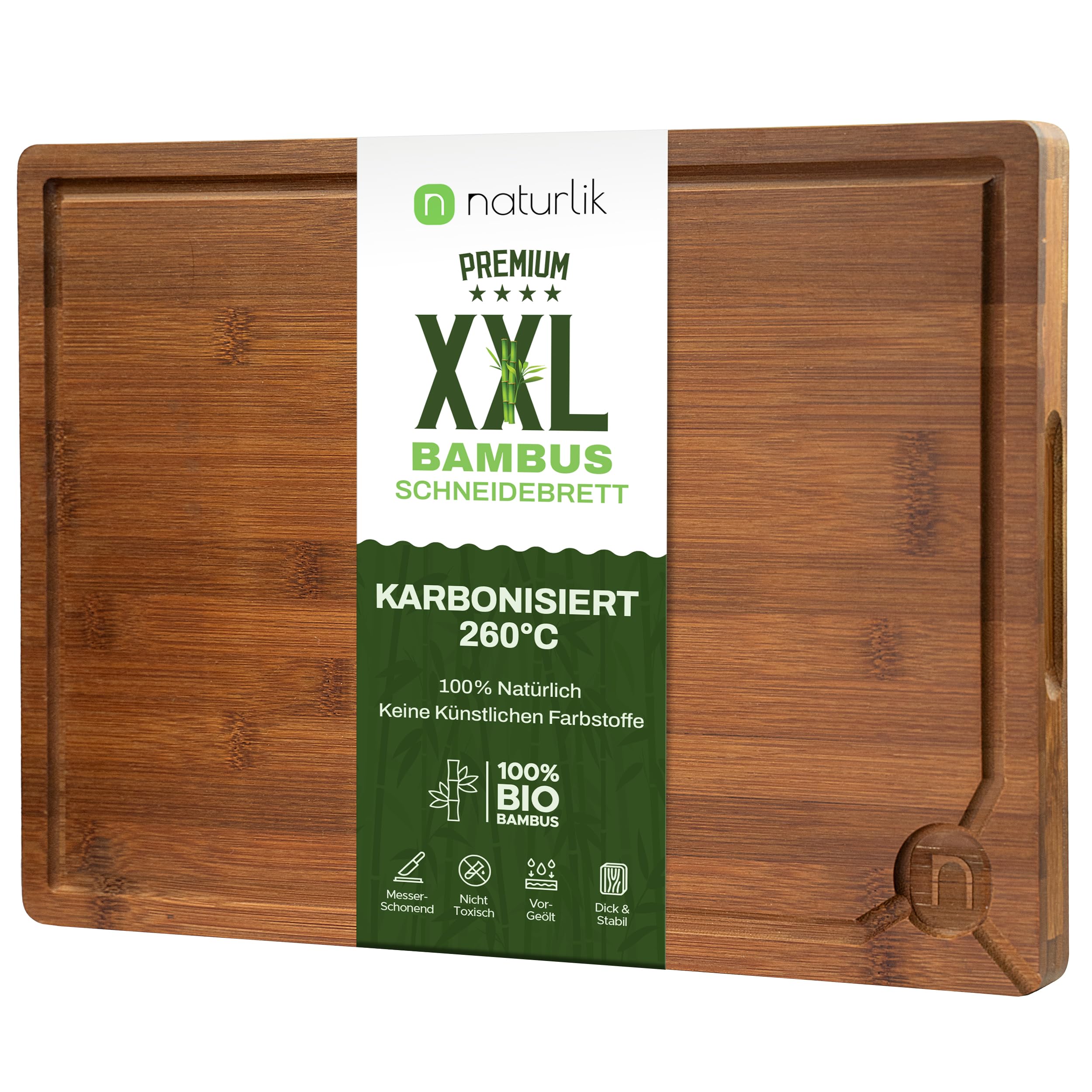 naturlik Schneidebrett deep carbonized