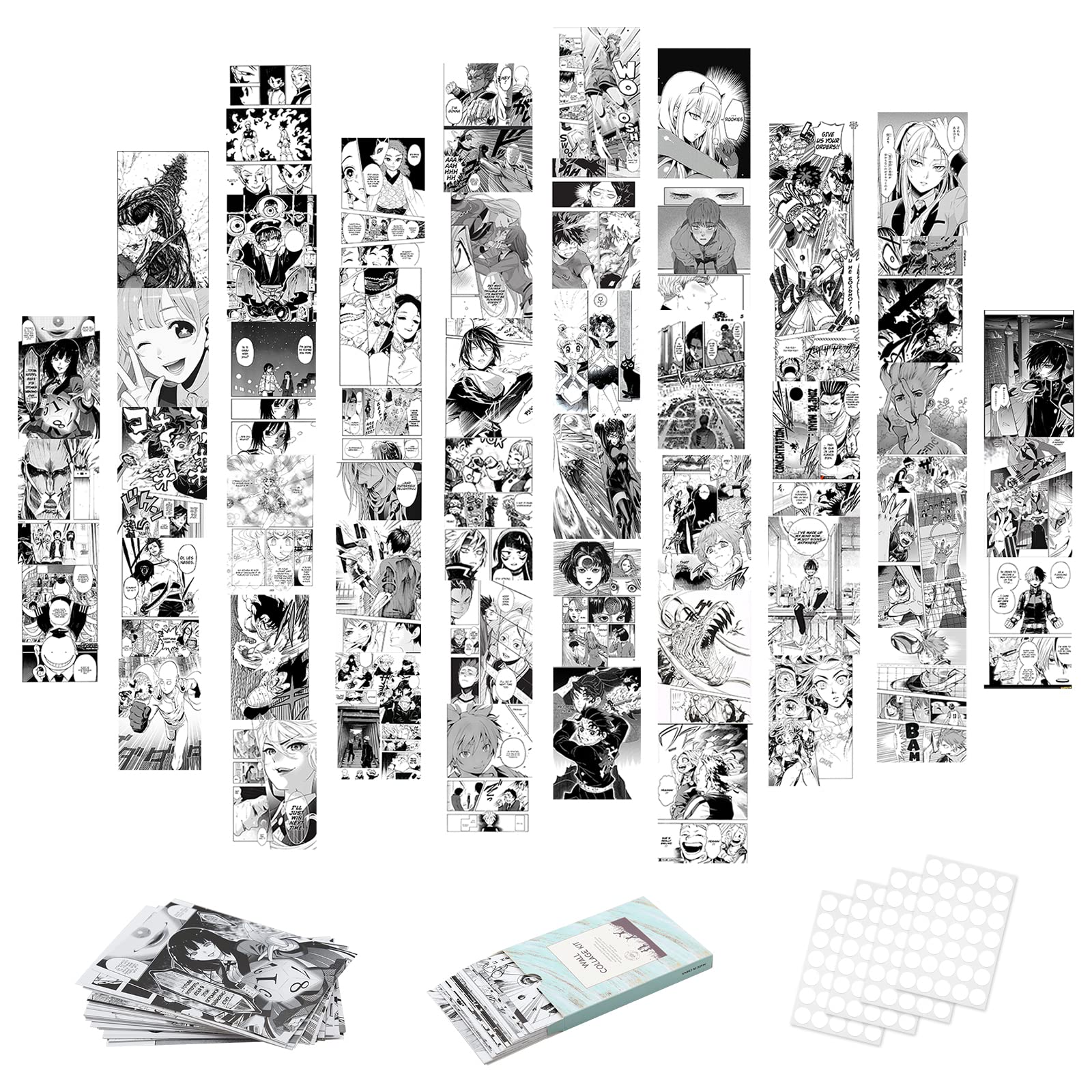 Buy 50PCS Anime Wall Kit Black and White Manga Posters Style Photo