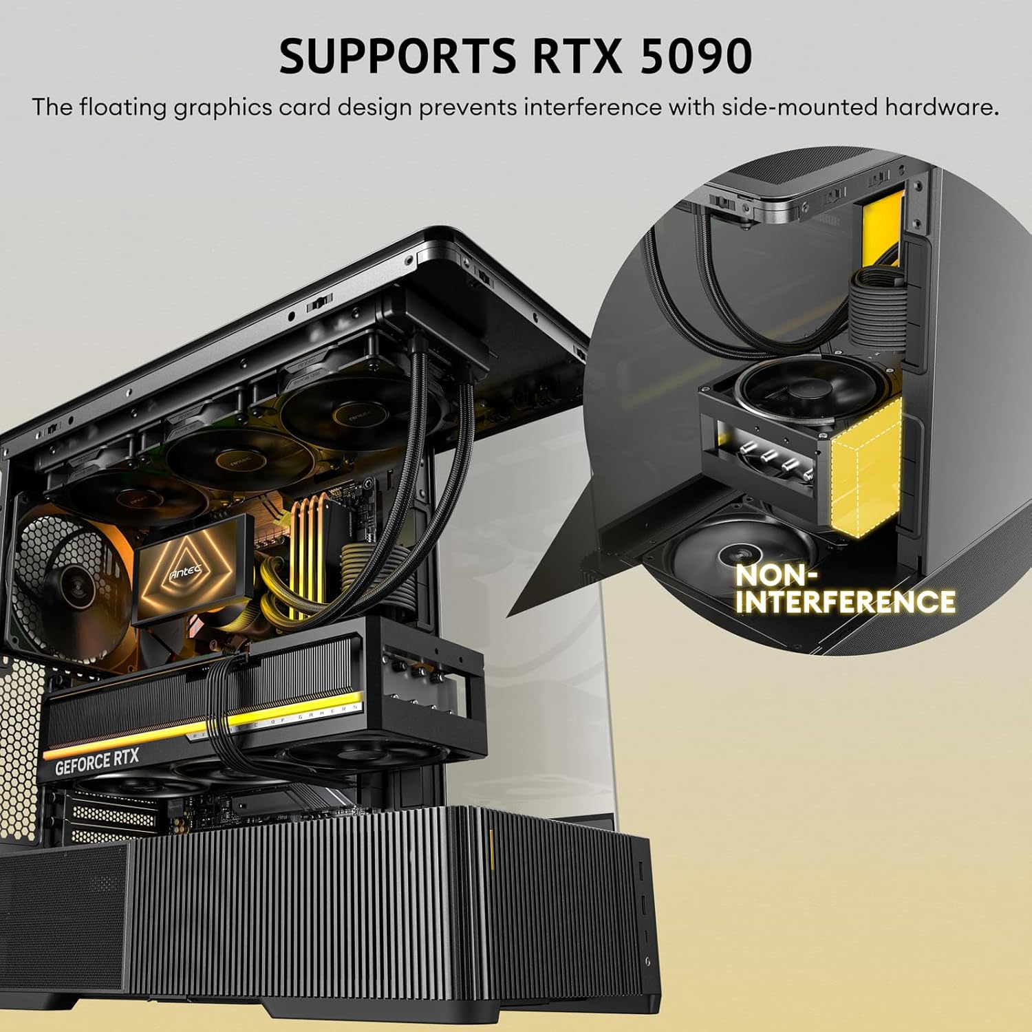 Antec C6 Curve Air Mid-Tower Case, Panoramic Tempered Glass, High Airflow, 3 PWM Fans Included, Support 360mm Radiator & 450mm GPU, Type-C 10Gbps, ATX Gaming Case