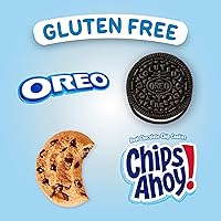 Vista 3 de OREO Galletas de sándwich de chocolate y chips AHOY! Galletas con chispas de chocolate sin gluten, paquete variado, 20 paquetes de aperitivos