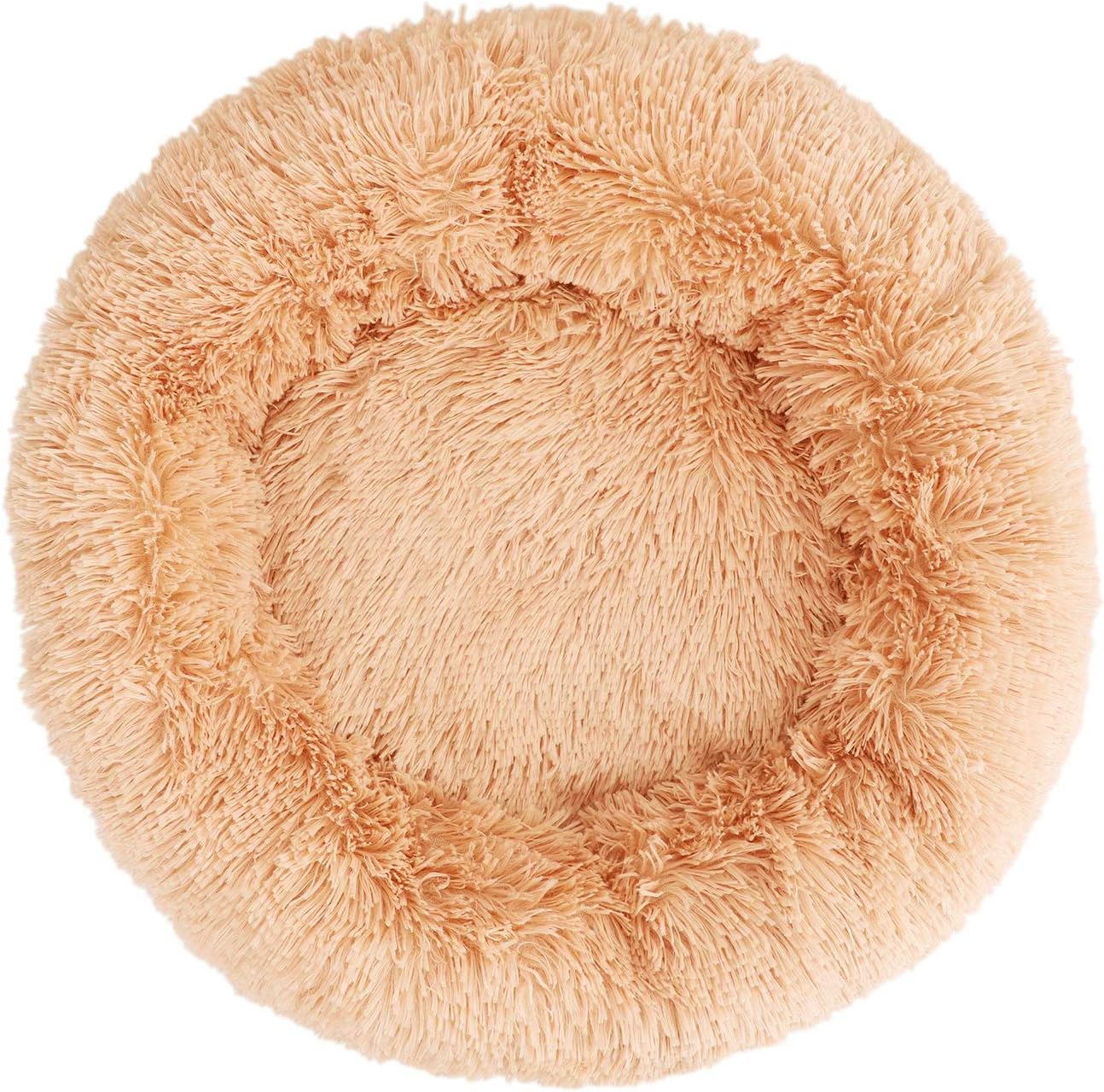 XZKING Calming Dog Bed for Small Medium Dogs, Fluffy Round Donut Dog Bed, Washable Anti Anxiety Large Dog Beds