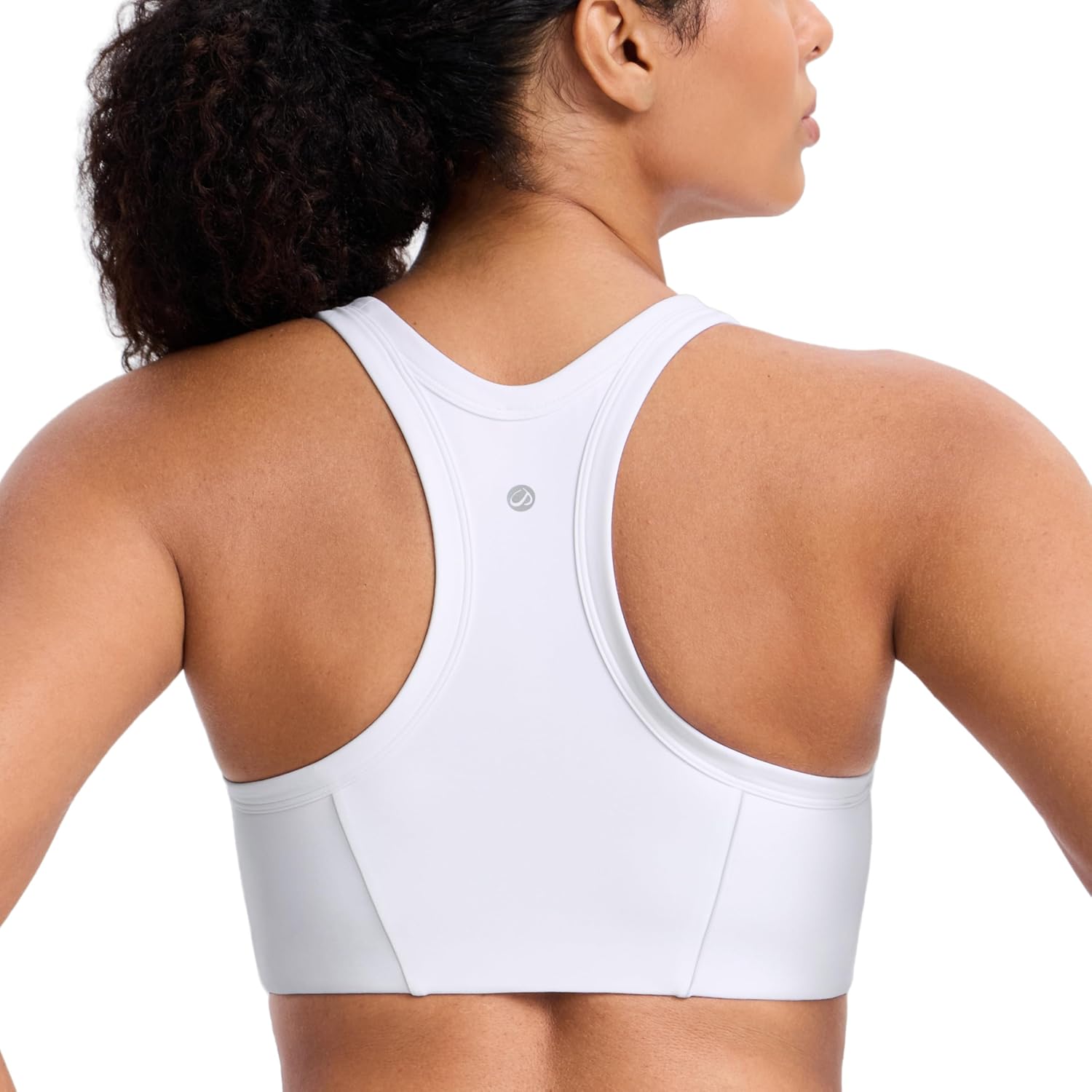 CRZ YOGA Butterbreeze Racerback Sports Bras for Women- Training Medium Impact Padded U Neck Crop Gym Tops