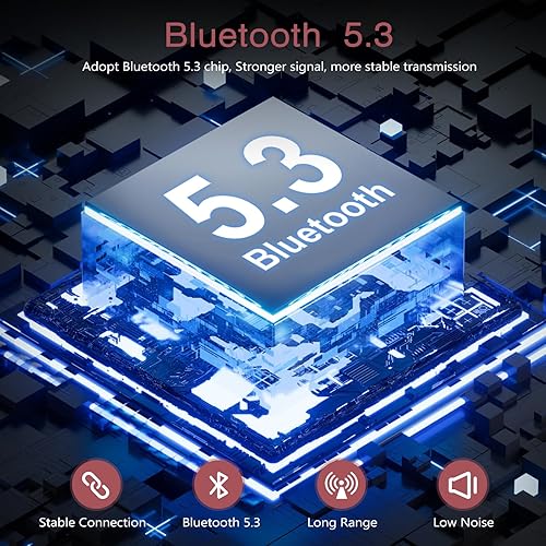 Miniatura 2 de LOFICOPER Adaptador AUX Bluetooth 5.3 para automóvil, receptor de audio Bluetooth inalámbrico, receptor de música con cancelación de ruido con