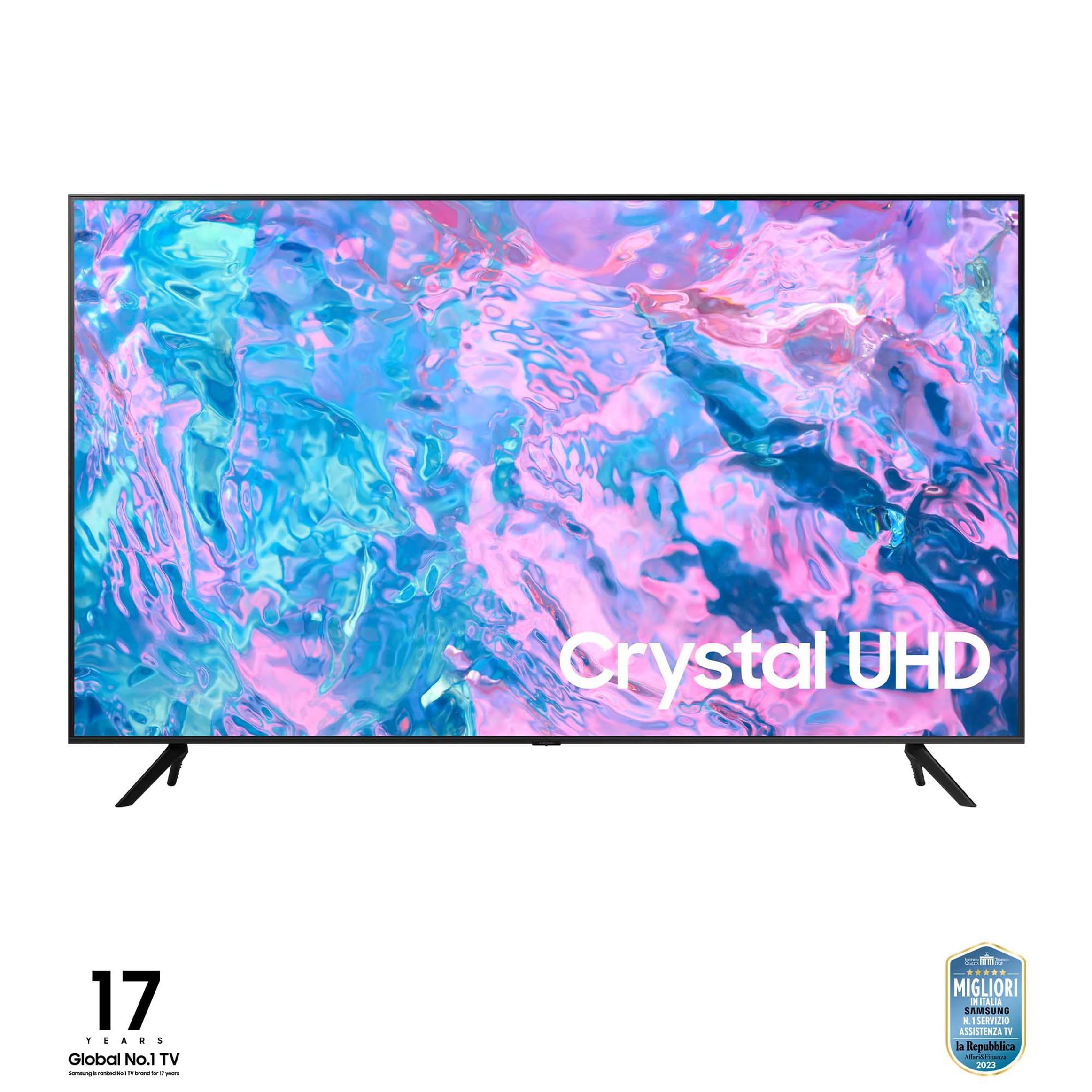 Samsung TV UE85CU7190UXZT Crystal UHD 4K, Smart TV 85" Processore Crystal 4K, HDR, OTS Lite, Slim Look Design, Compatibile con Bixby, Alexa e Google Assistant, Black 2023