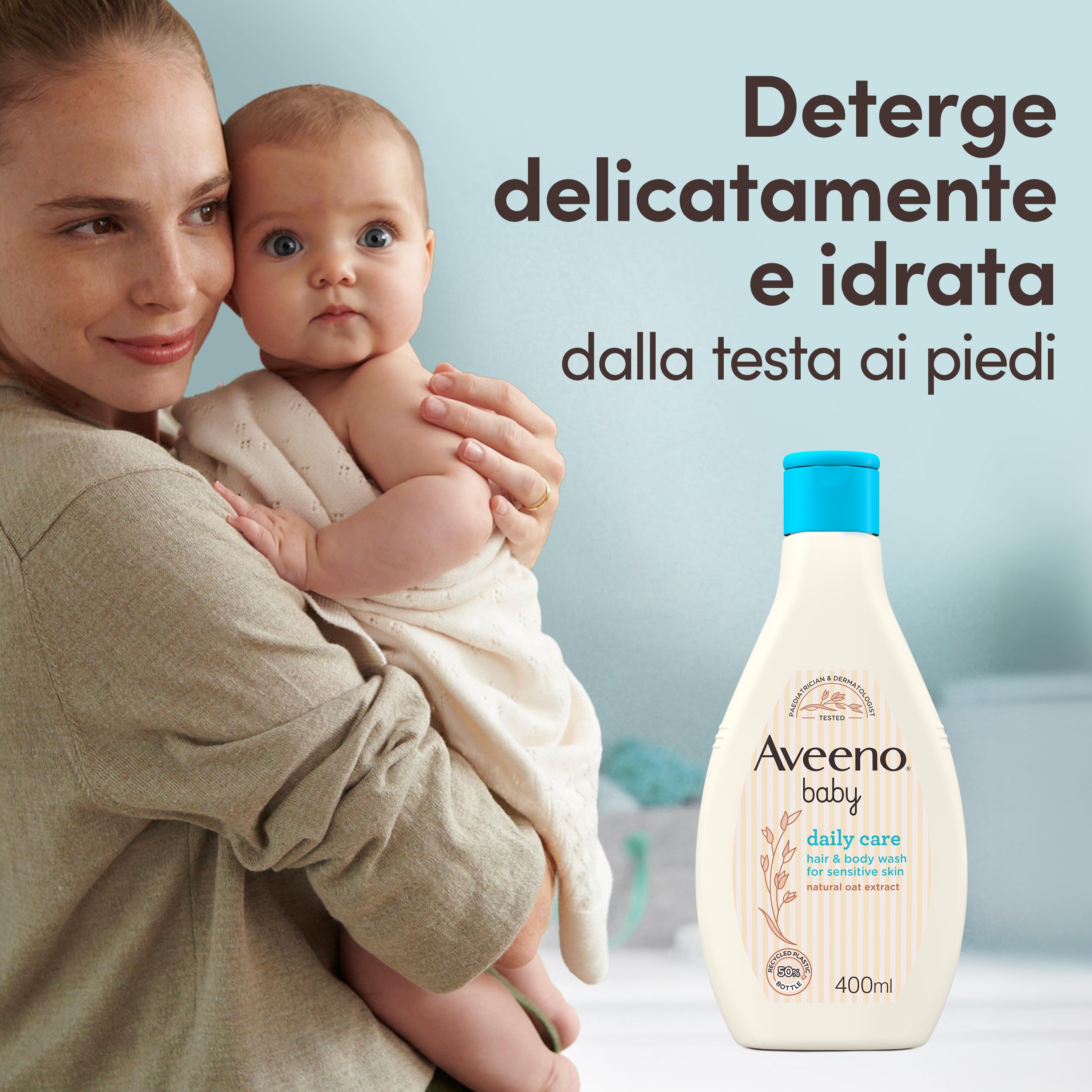 Aveeno Baby Daily Care Set Neonato con Pasta Cambio Pannolino 100 ml con Ossido di Zinco ed estratto di Avena e Bagnoschiuma neonato 400 ml per la detersione della pelle sensibile – Esclusiva Amazon